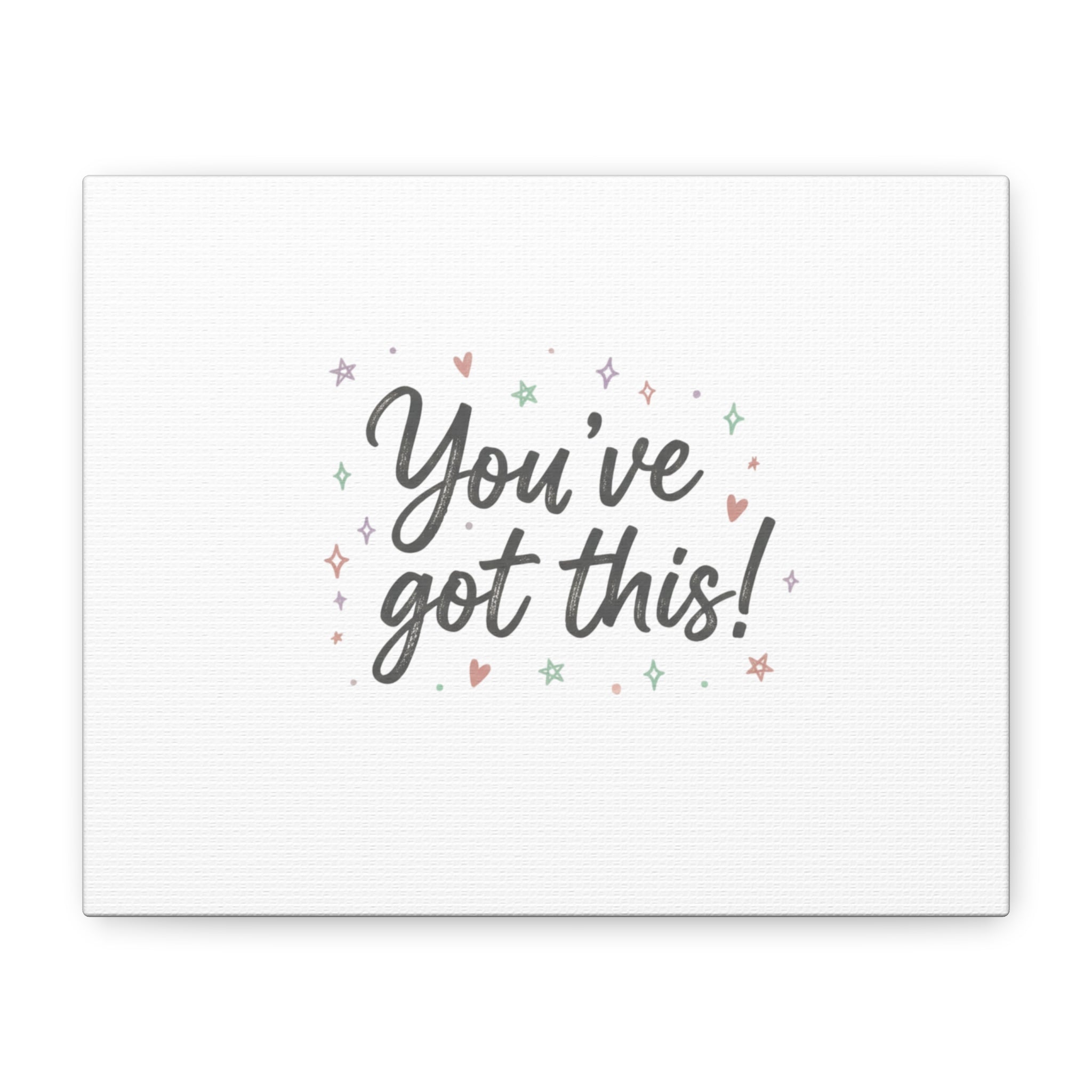 You've Got This Canvas, hand lettering messy script, pastel doodle wall art
