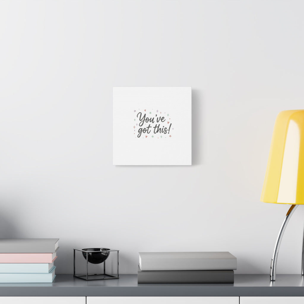 You've Got This Canvas, hand lettering messy script, pastel doodle wall art