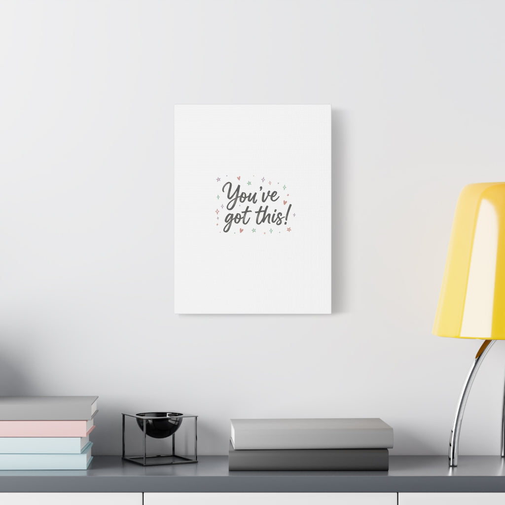You've Got This Canvas, hand lettering messy script, pastel doodle wall art