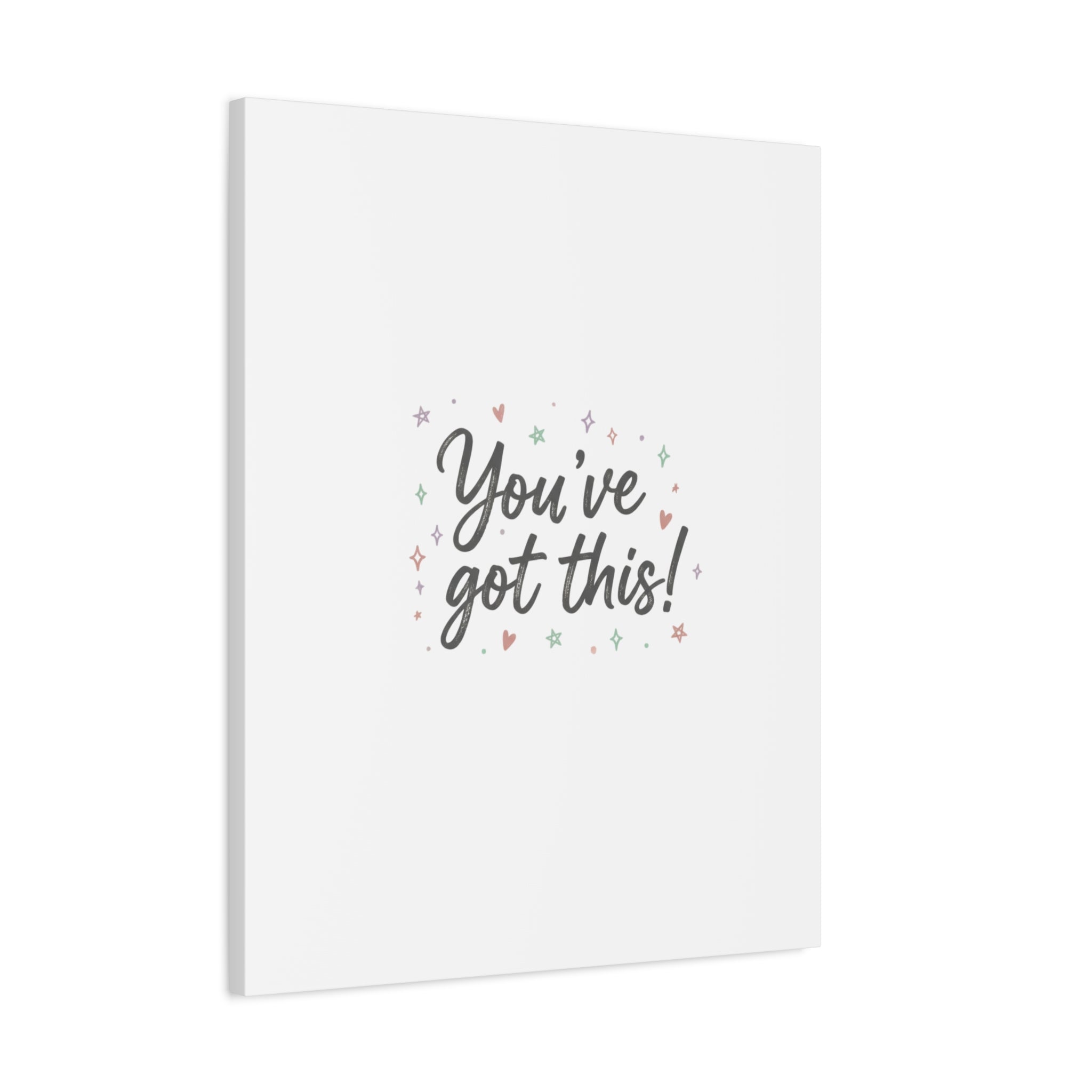You've Got This Canvas, hand lettering messy script, pastel doodle wall art