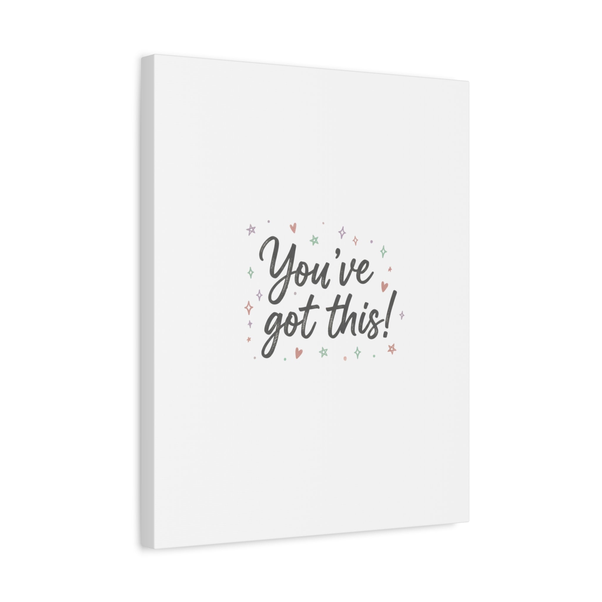 You've Got This Canvas, hand lettering messy script, pastel doodle wall art