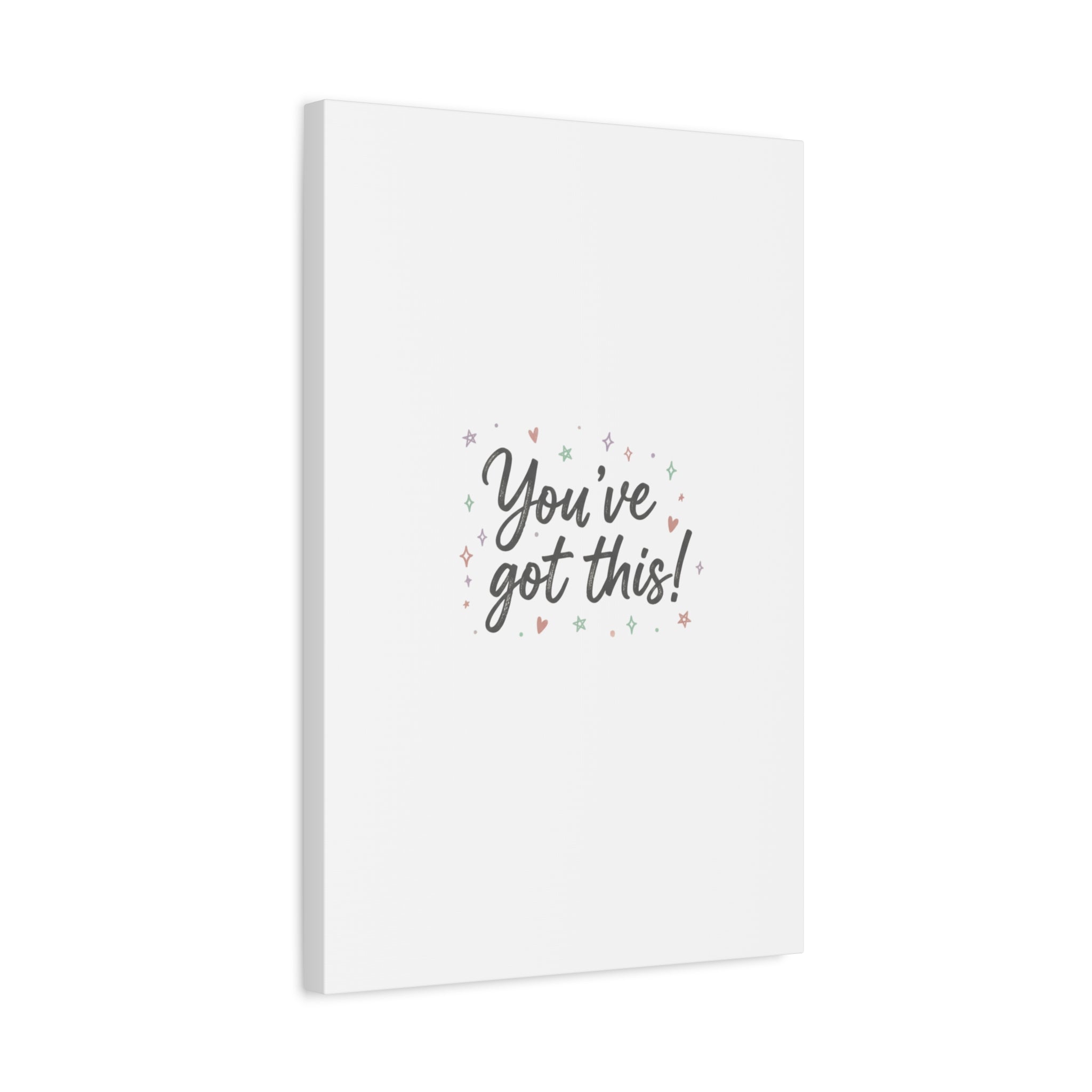 You've Got This Canvas, hand lettering messy script, pastel doodle wall art