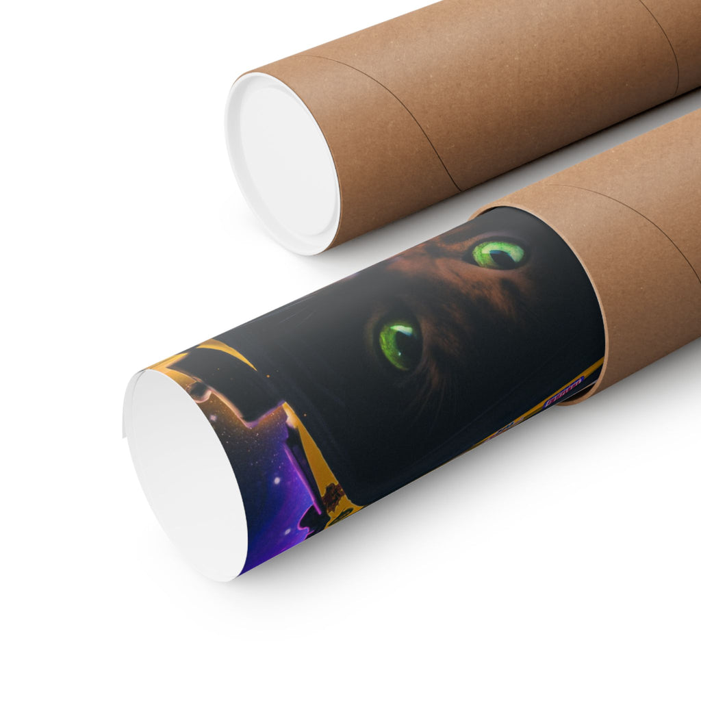 Space Cat Matte Vertical Poster — Astronaut Cat in Galaxy