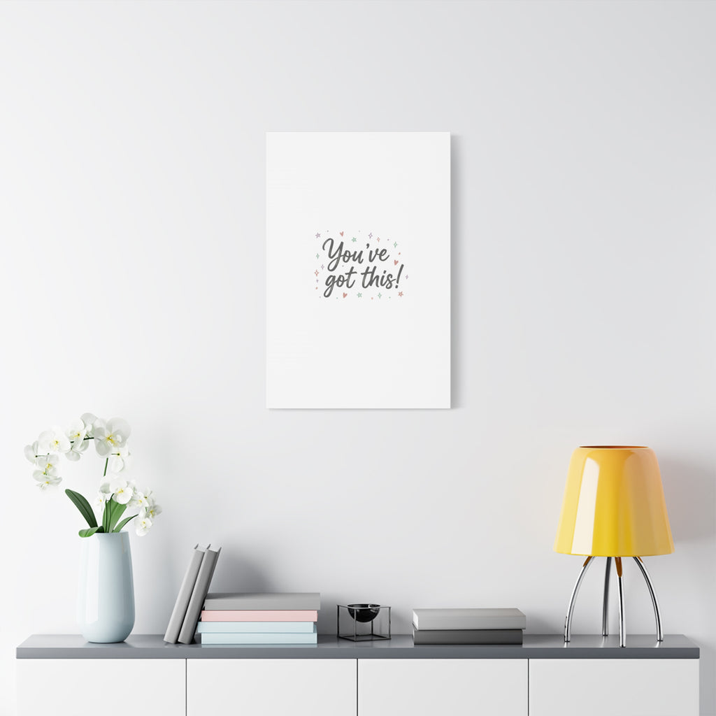 You've Got This Canvas, hand lettering messy script, pastel doodle wall art