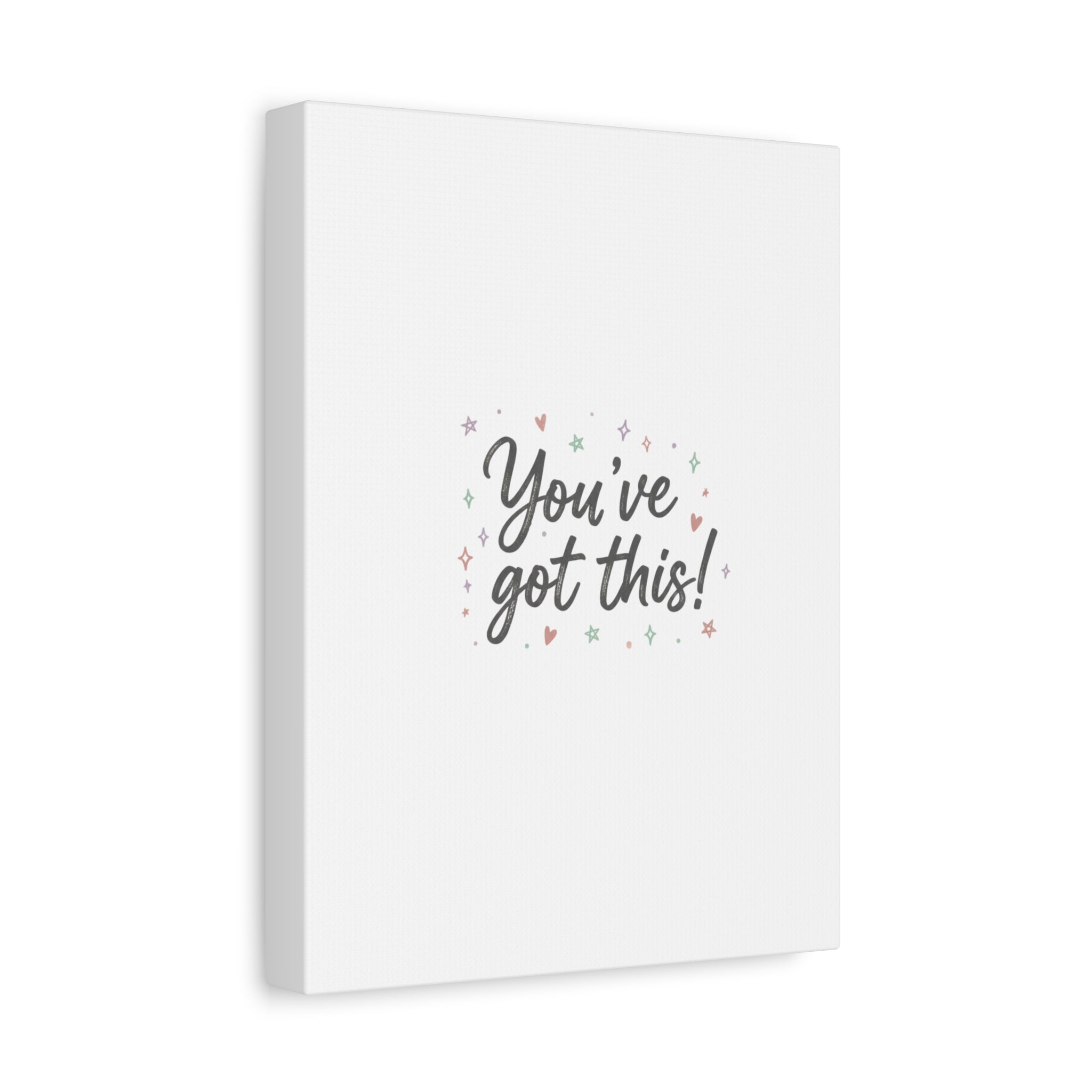 You've Got This Canvas, hand lettering messy script, pastel doodle wall art