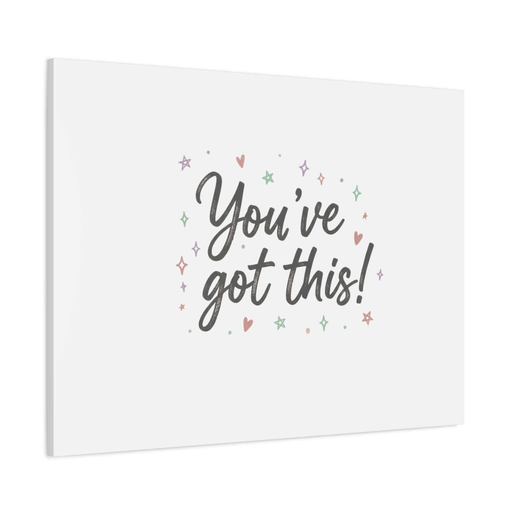 You've Got This Canvas, hand lettering messy script, pastel doodle wall art