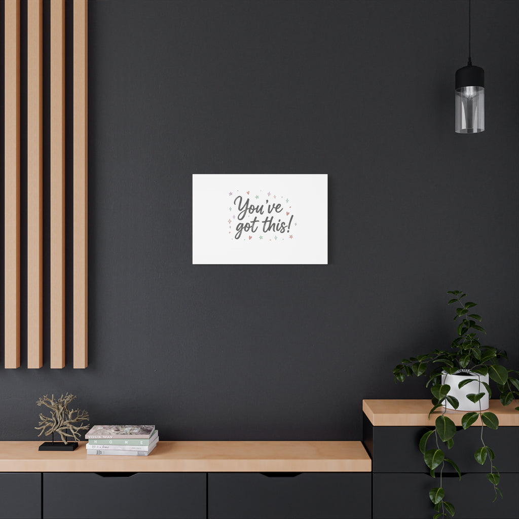 You've Got This Canvas, hand lettering messy script, pastel doodle wall art