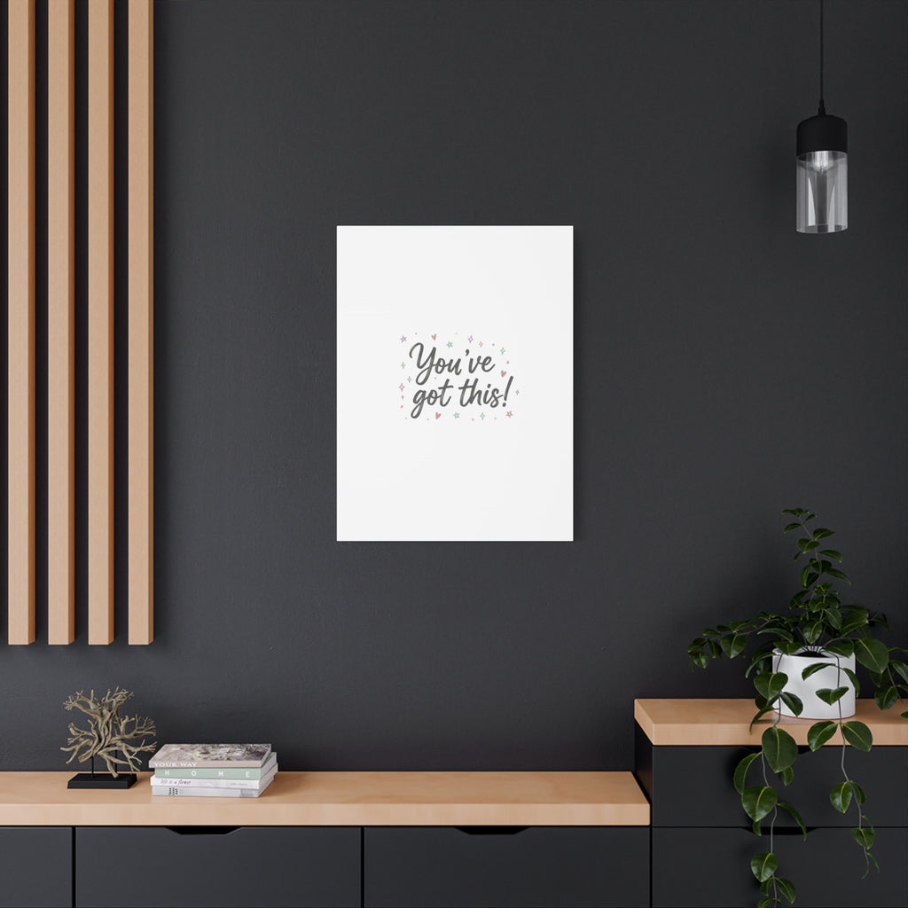 You've Got This Canvas, hand lettering messy script, pastel doodle wall art