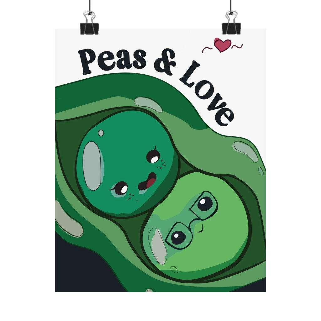 Peas & Love Poster — Cute Peapod Wall Art (Matte Vertical Poster)