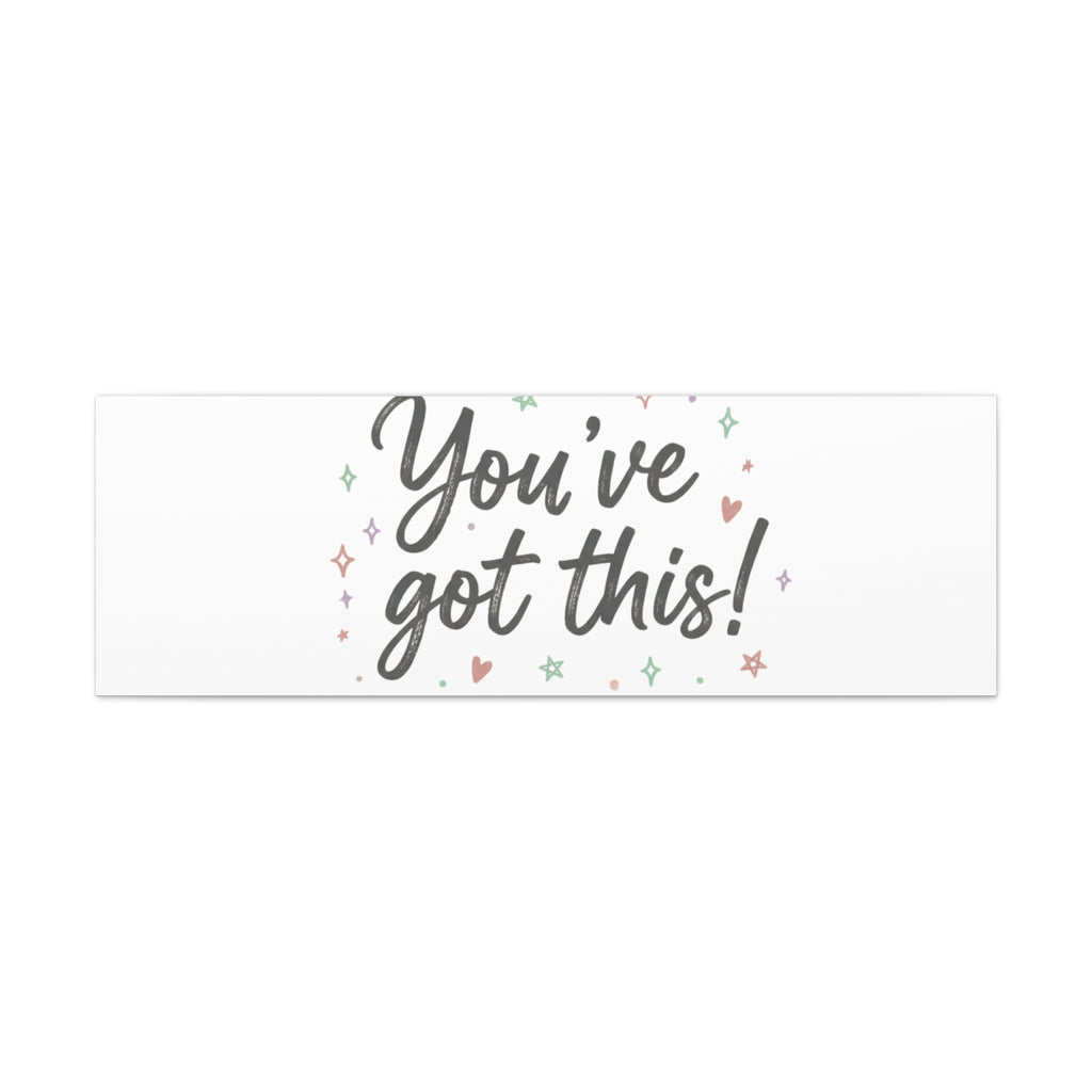 You've Got This Canvas, hand lettering messy script, pastel doodle wall art