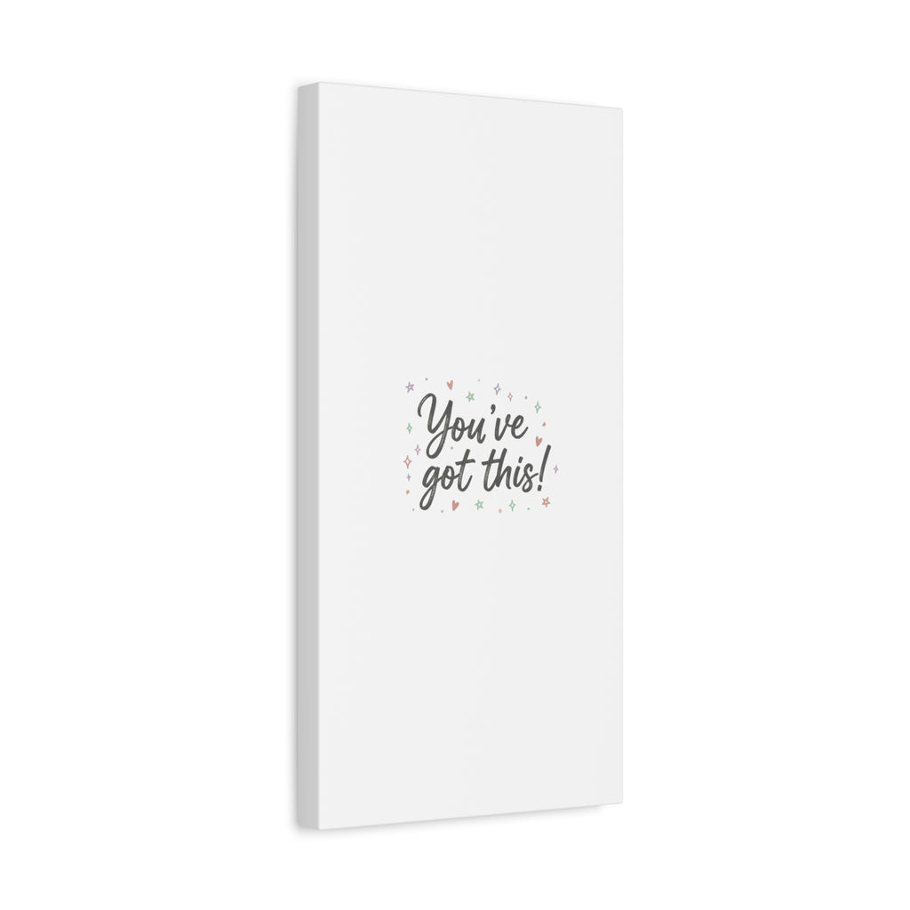 You've Got This Canvas, hand lettering messy script, pastel doodle wall art