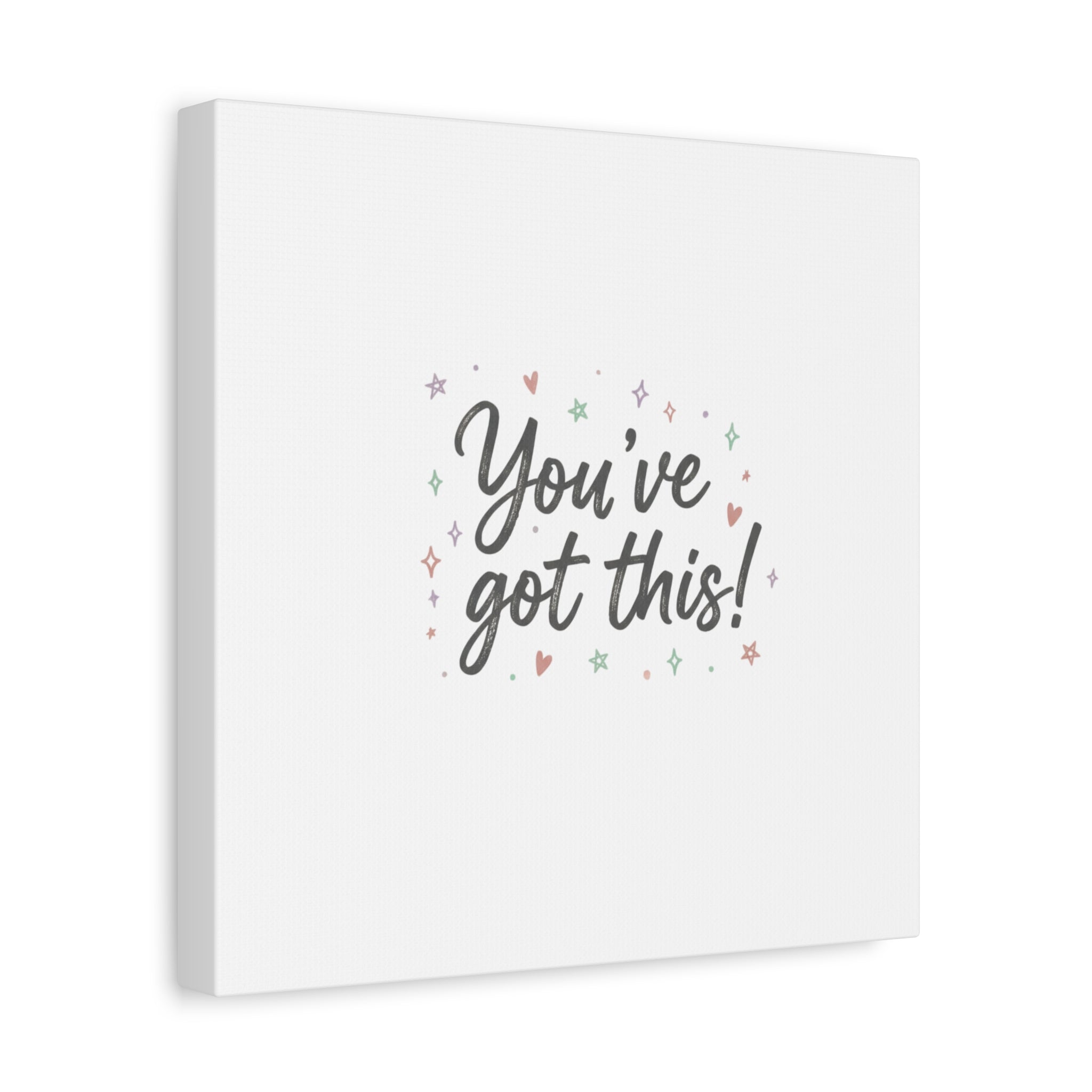 You've Got This Canvas, hand lettering messy script, pastel doodle wall art
