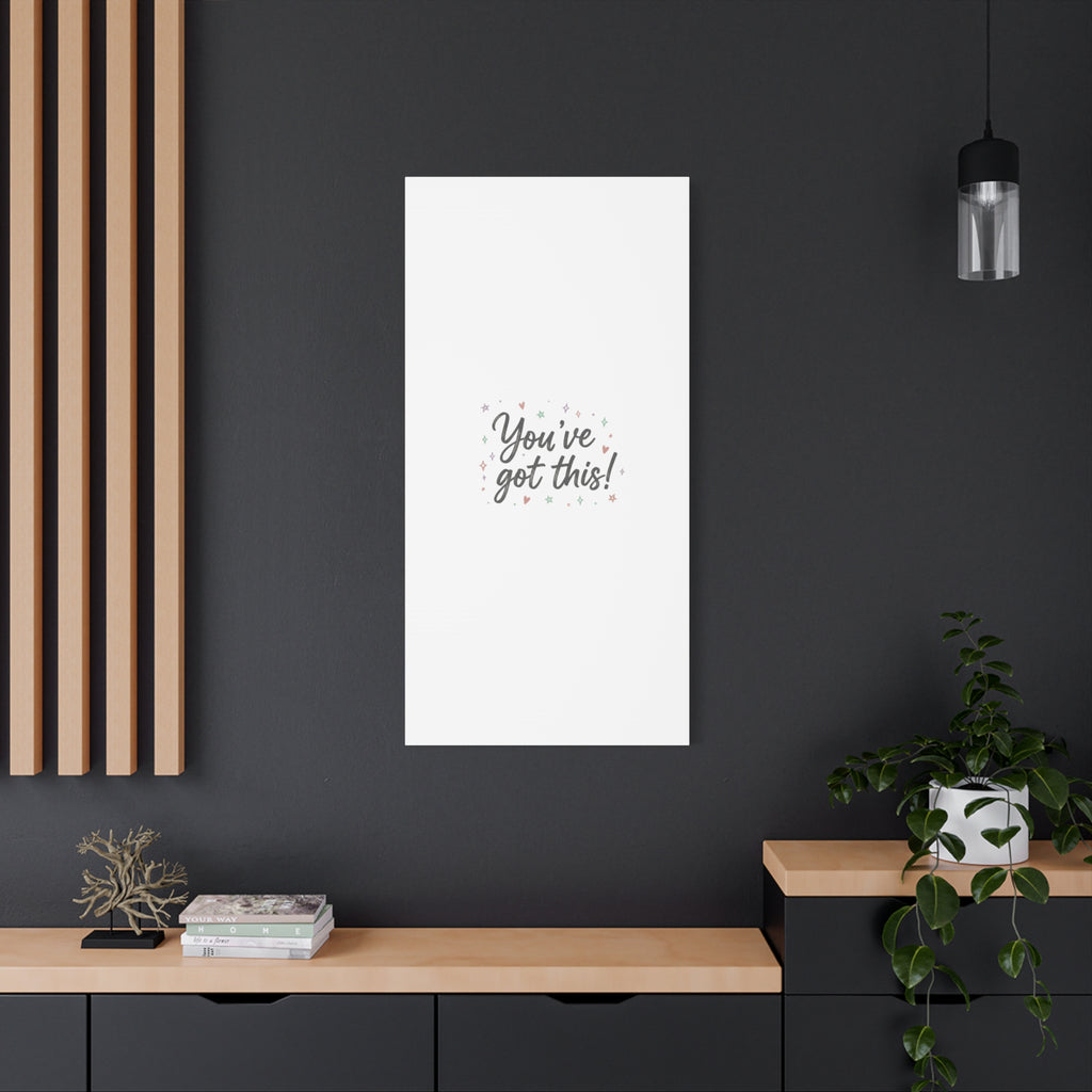 You've Got This Canvas, hand lettering messy script, pastel doodle wall art