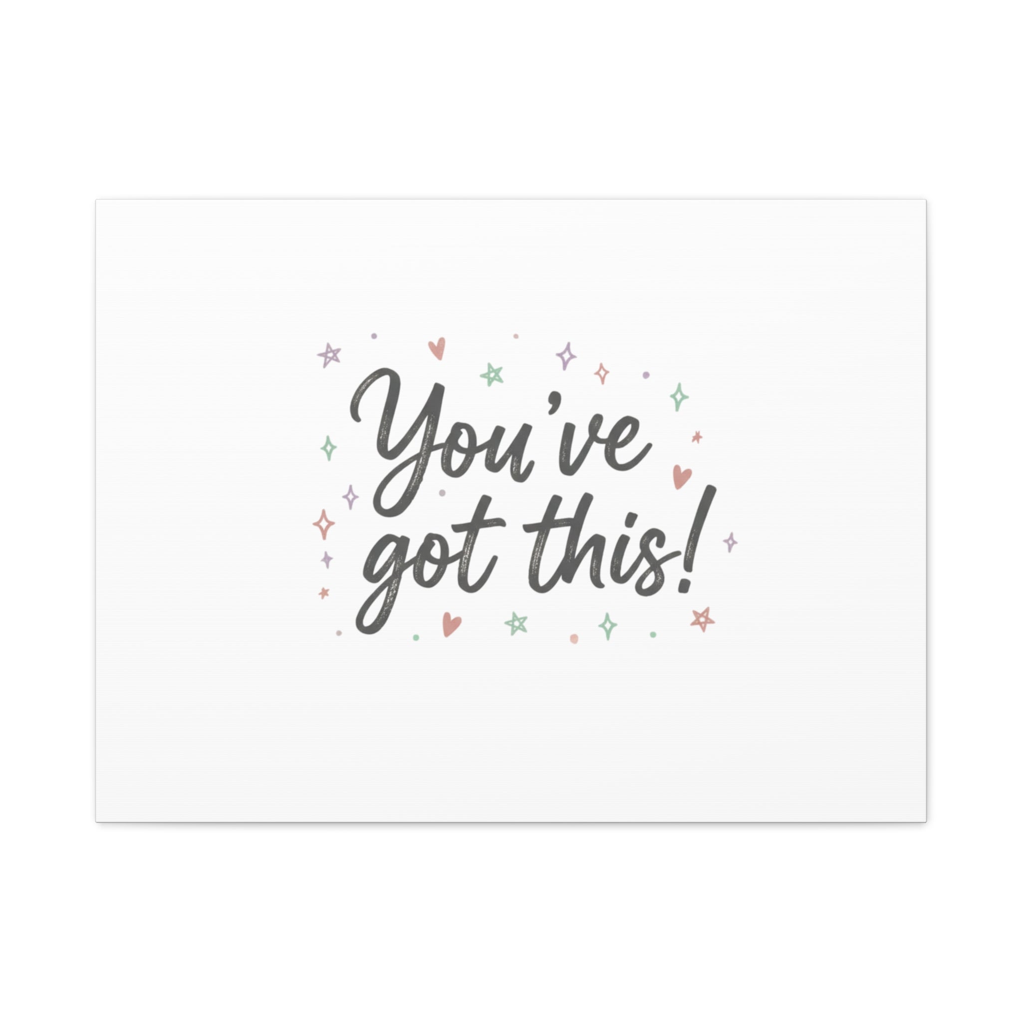 You've Got This Canvas, hand lettering messy script, pastel doodle wall art
