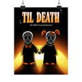 Til Death...or Mild Inconvenience Matte Poster — Cute Skeleton Reaper Couple Sunset Art