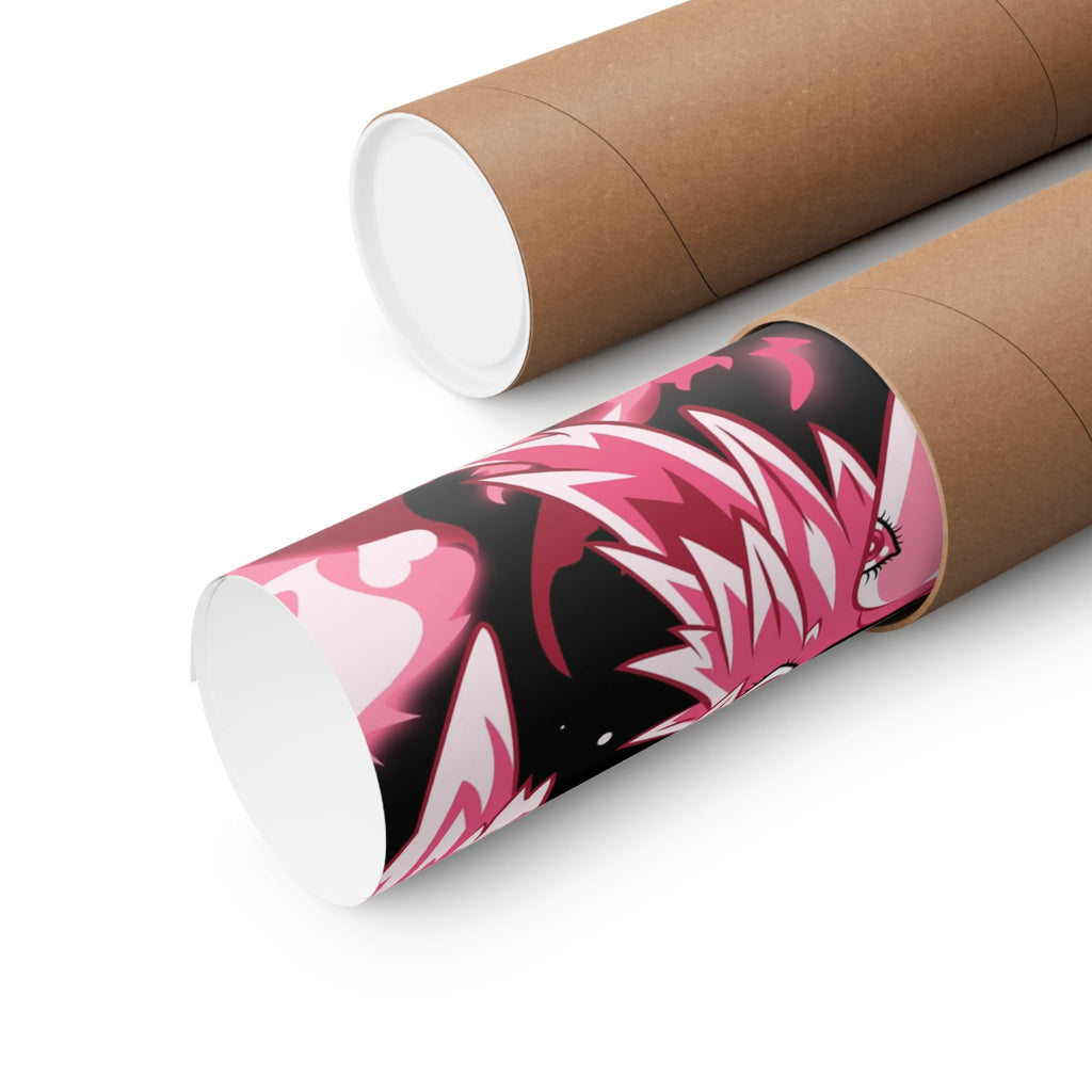 Biblically Accurate Cupid Matte Poster — 'Eyes All On Him' Pink Flames Vertical Art