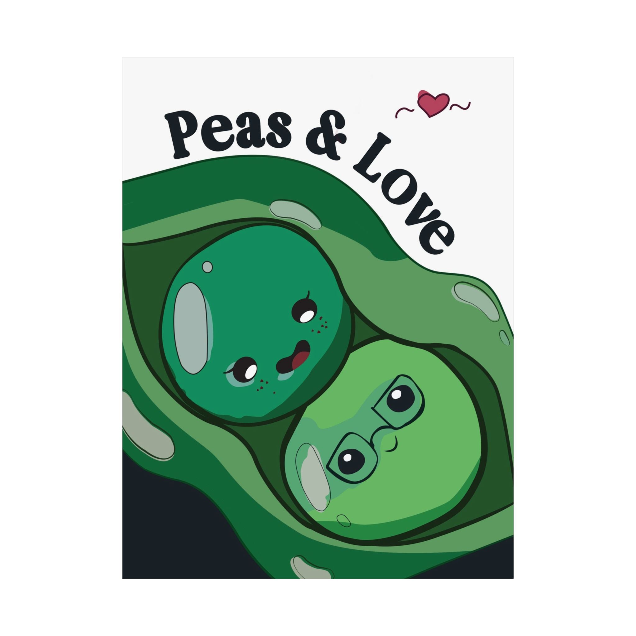 Peas & Love Poster — Cute Peapod Wall Art (Matte Vertical Poster)