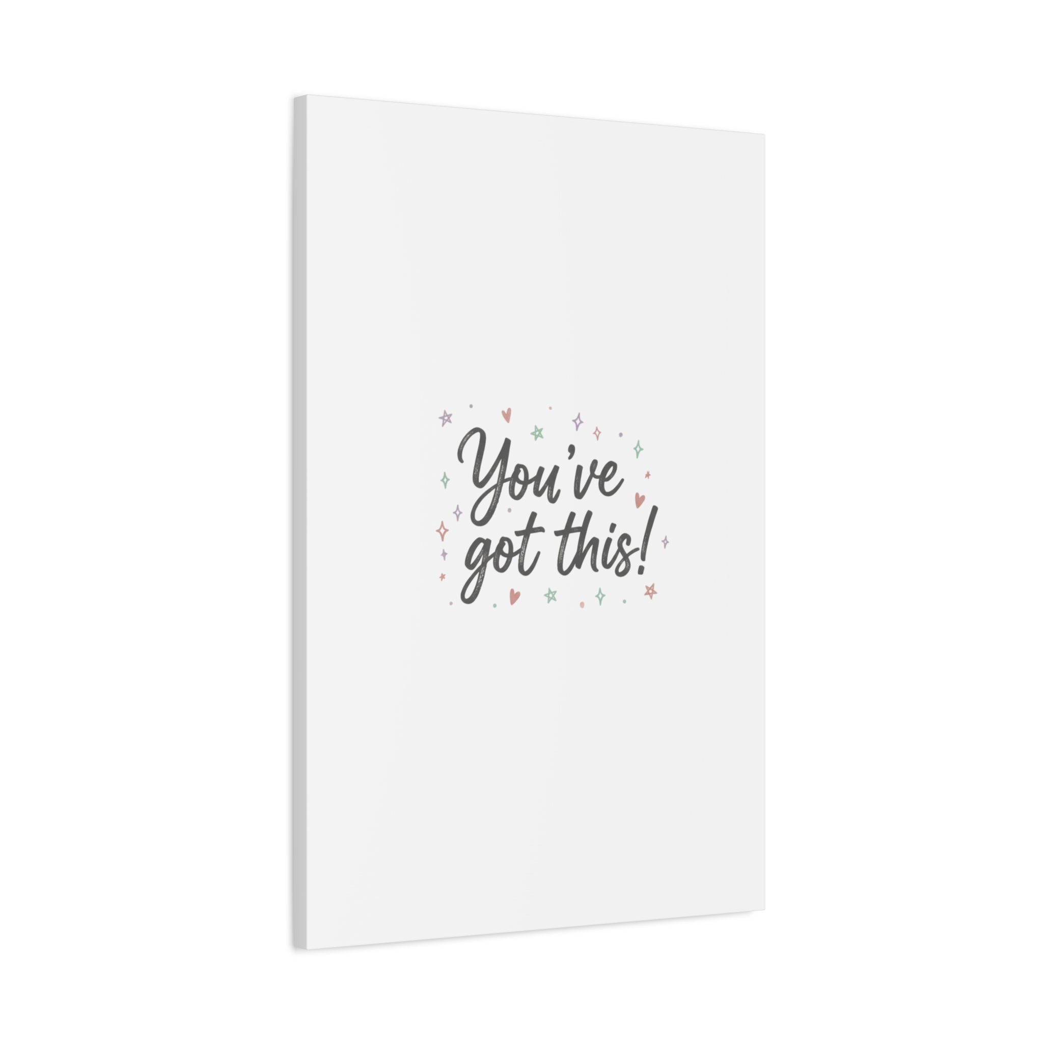 You've Got This Canvas, hand lettering messy script, pastel doodle wall art