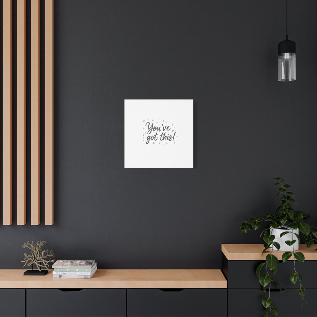You've Got This Canvas, hand lettering messy script, pastel doodle wall art