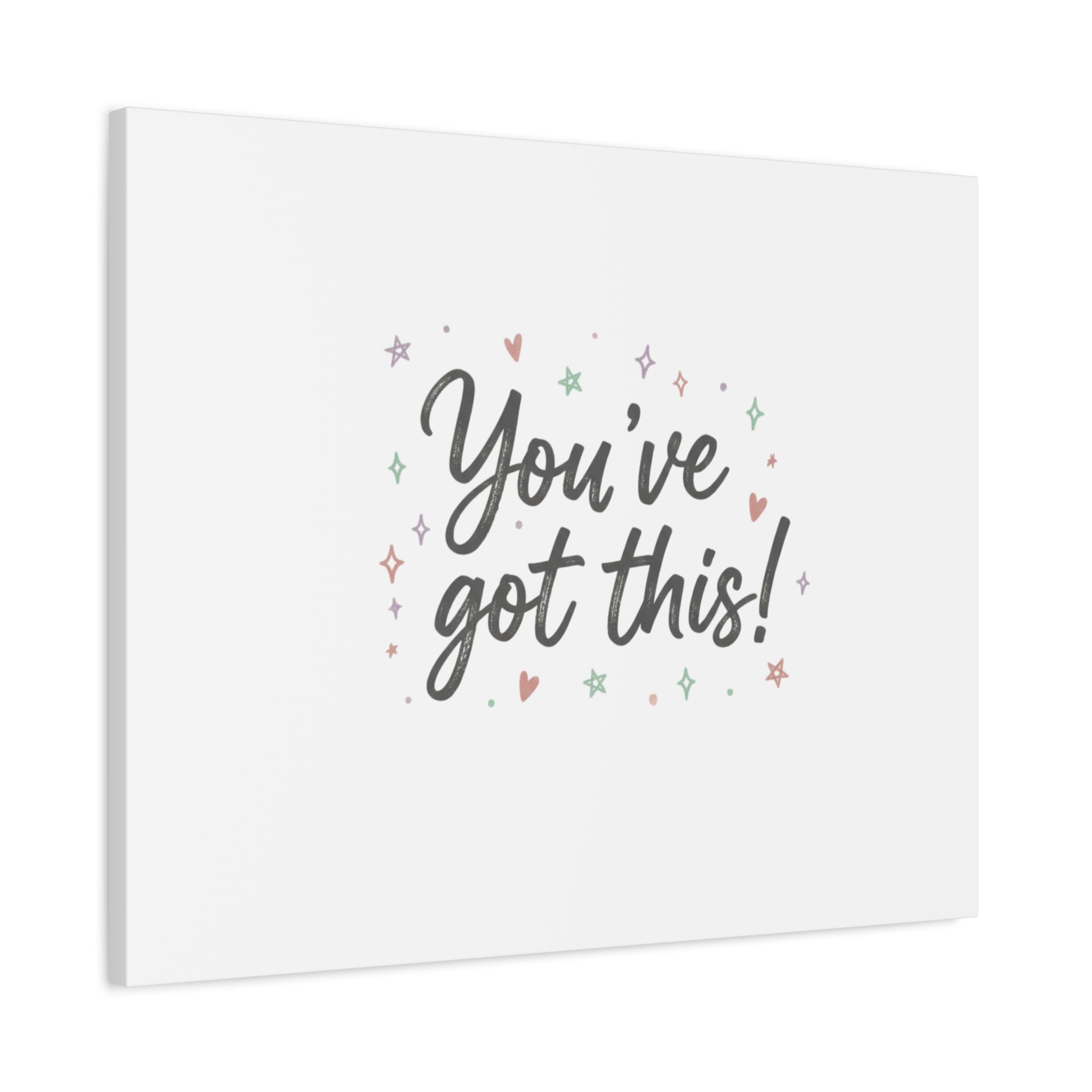 You've Got This Canvas, hand lettering messy script, pastel doodle wall art