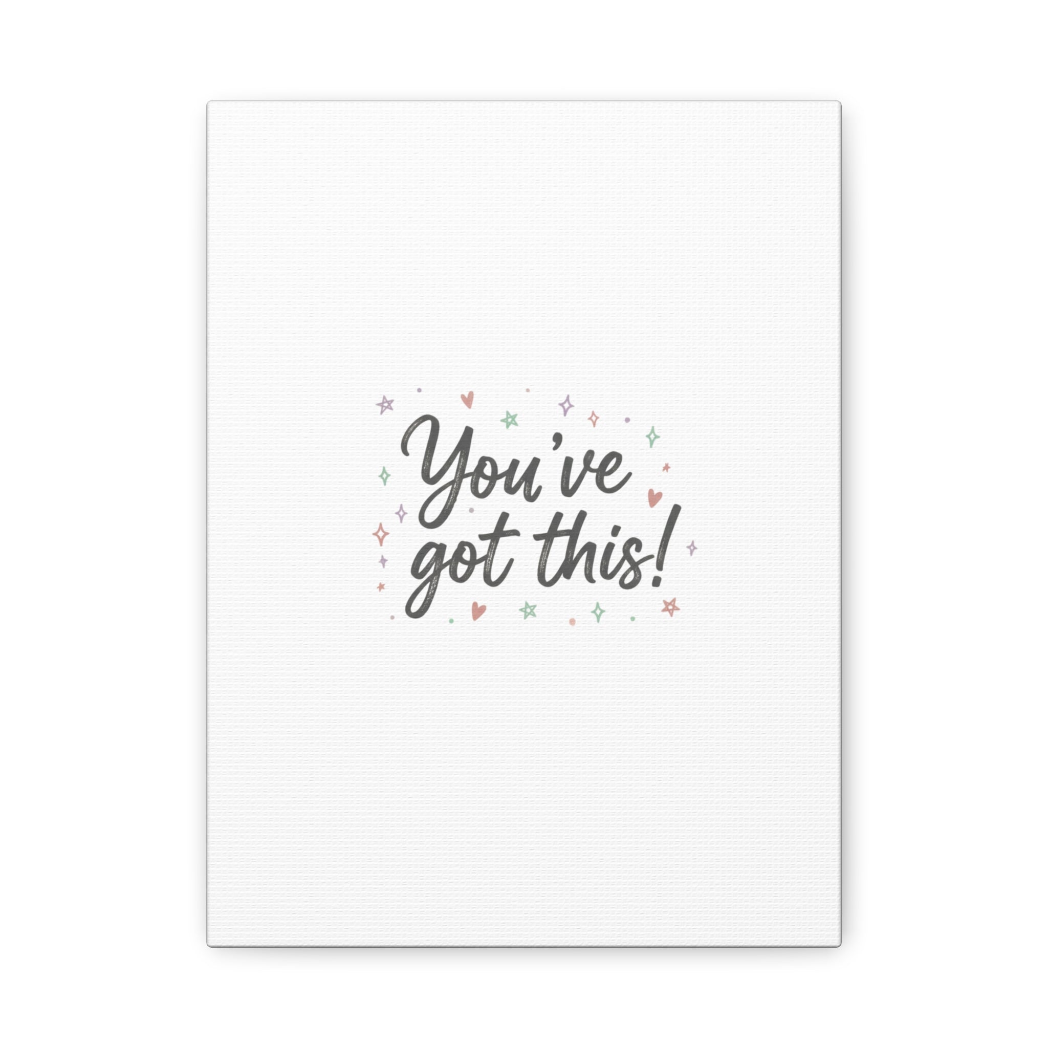 You've Got This Canvas, hand lettering messy script, pastel doodle wall art