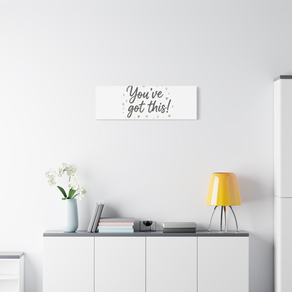 You've Got This Canvas, hand lettering messy script, pastel doodle wall art