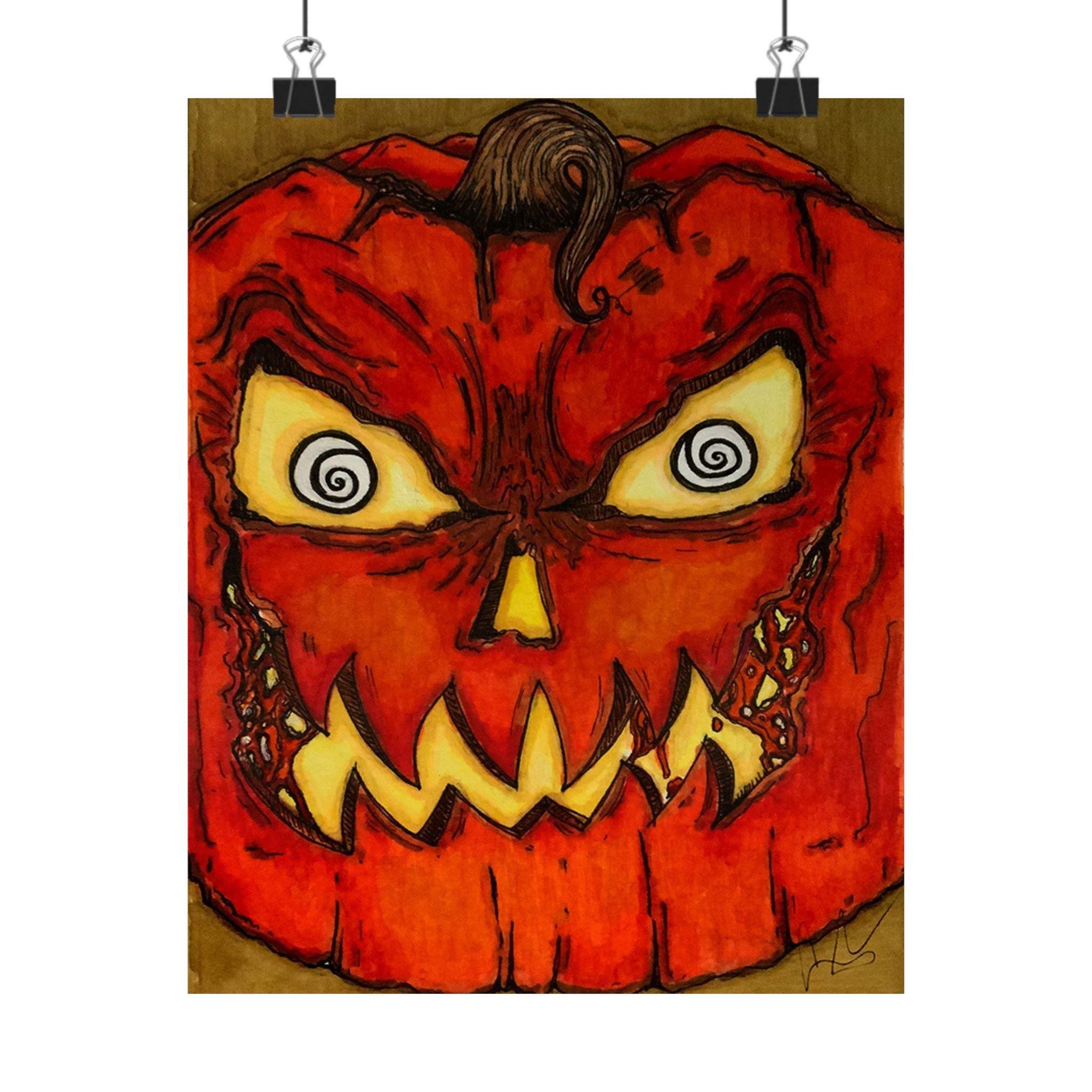Halloween Jack-o'-Lantern Matte Vertical Poster