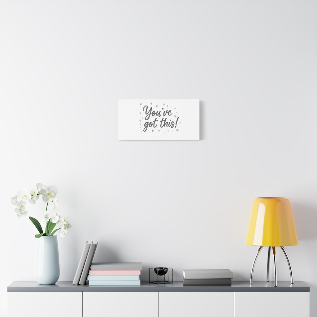 You've Got This Canvas, hand lettering messy script, pastel doodle wall art