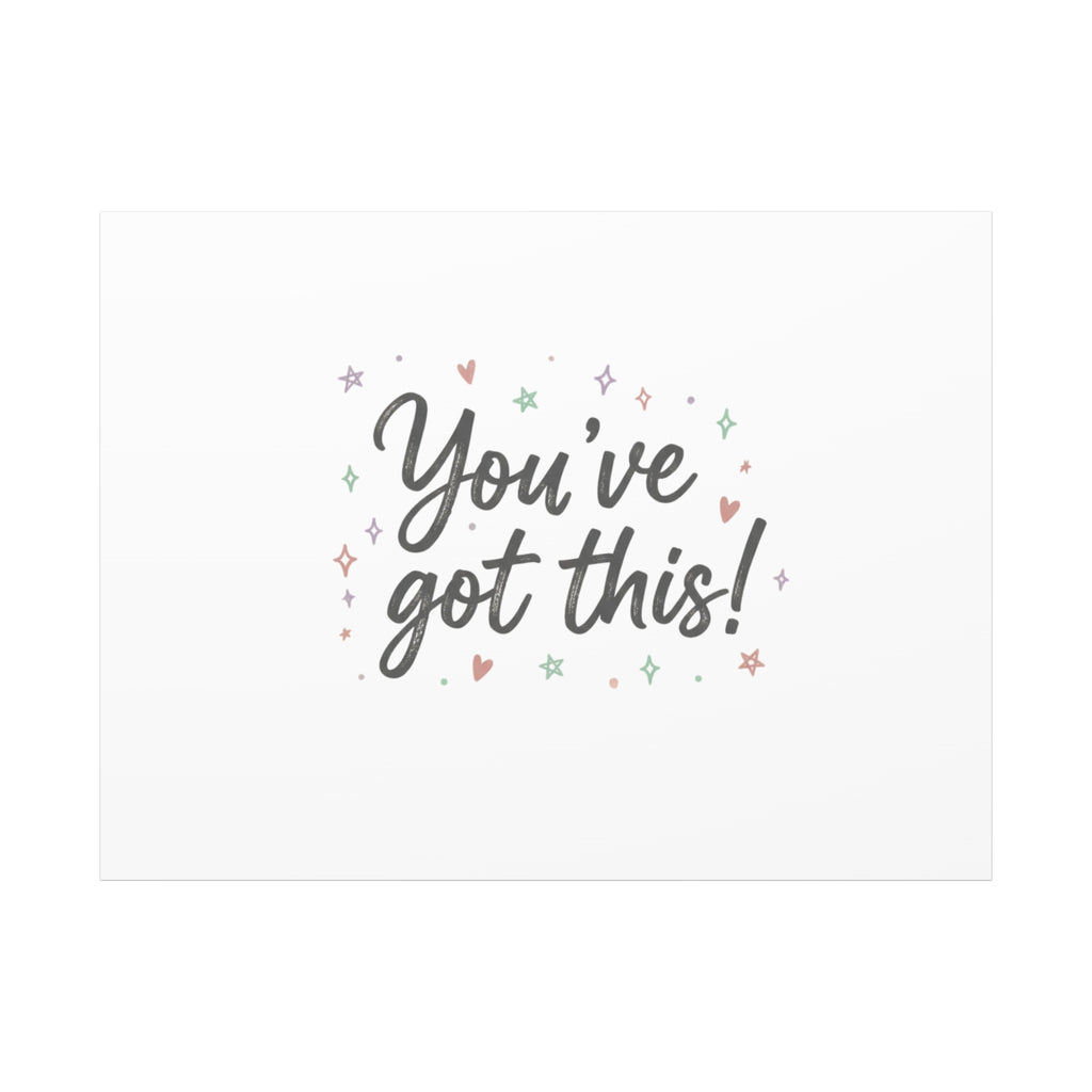 You've Got This Canvas, hand lettering messy script, pastel doodle wall art
