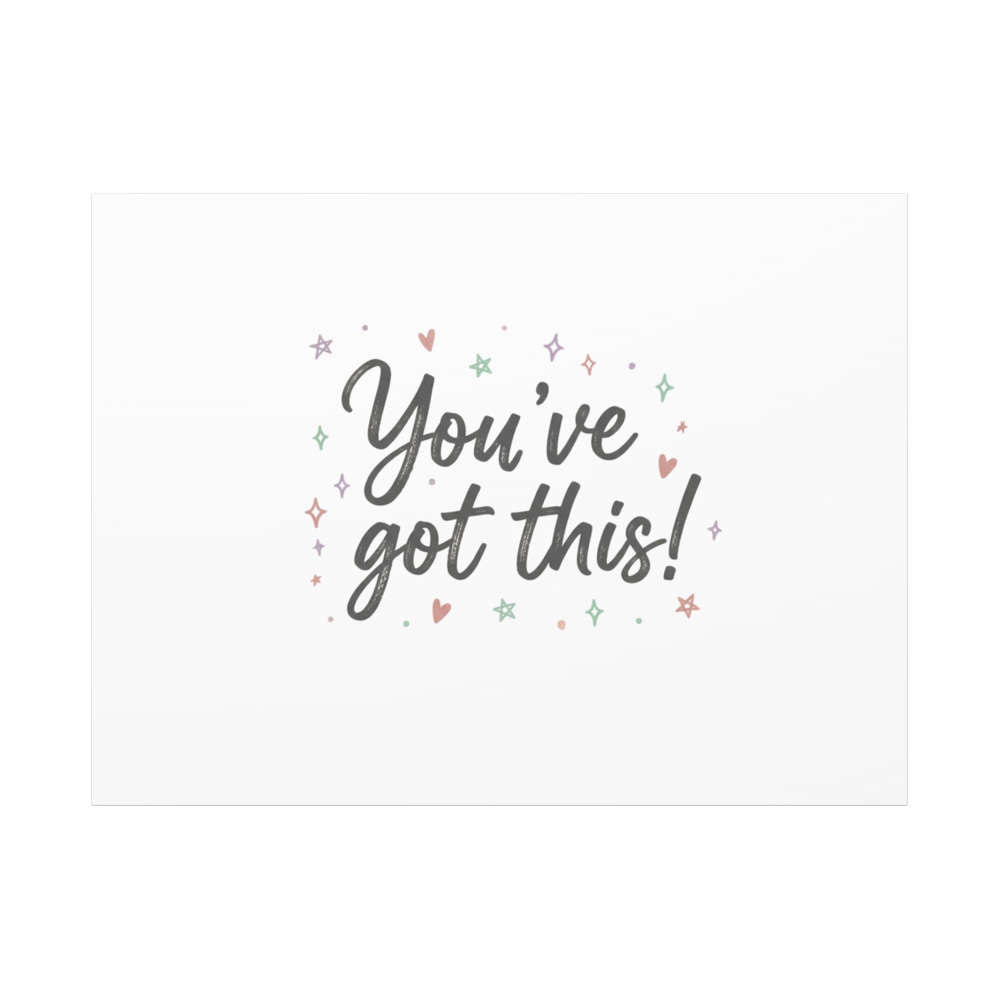 You've Got This Canvas, hand lettering messy script, pastel doodle wall art