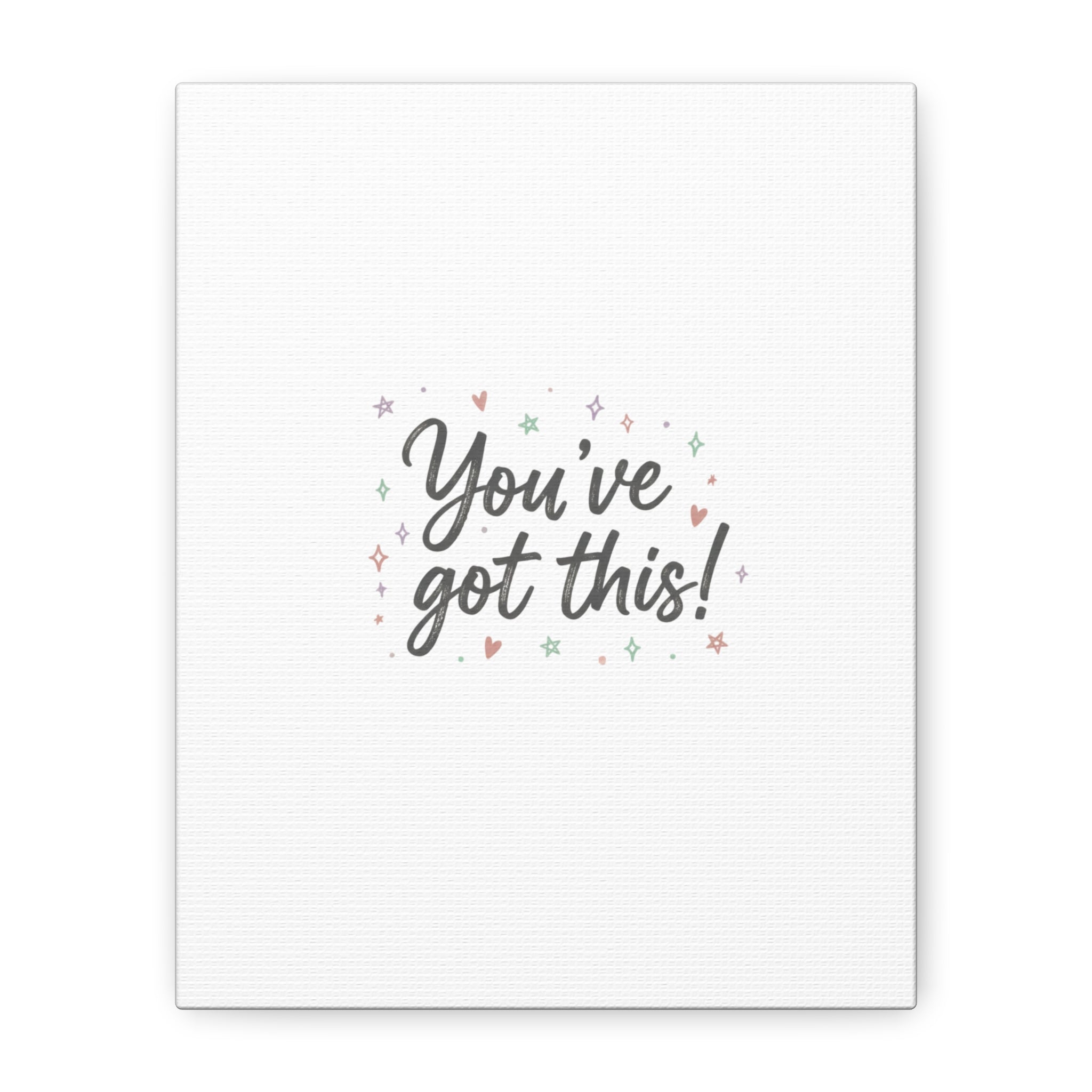You've Got This Canvas, hand lettering messy script, pastel doodle wall art