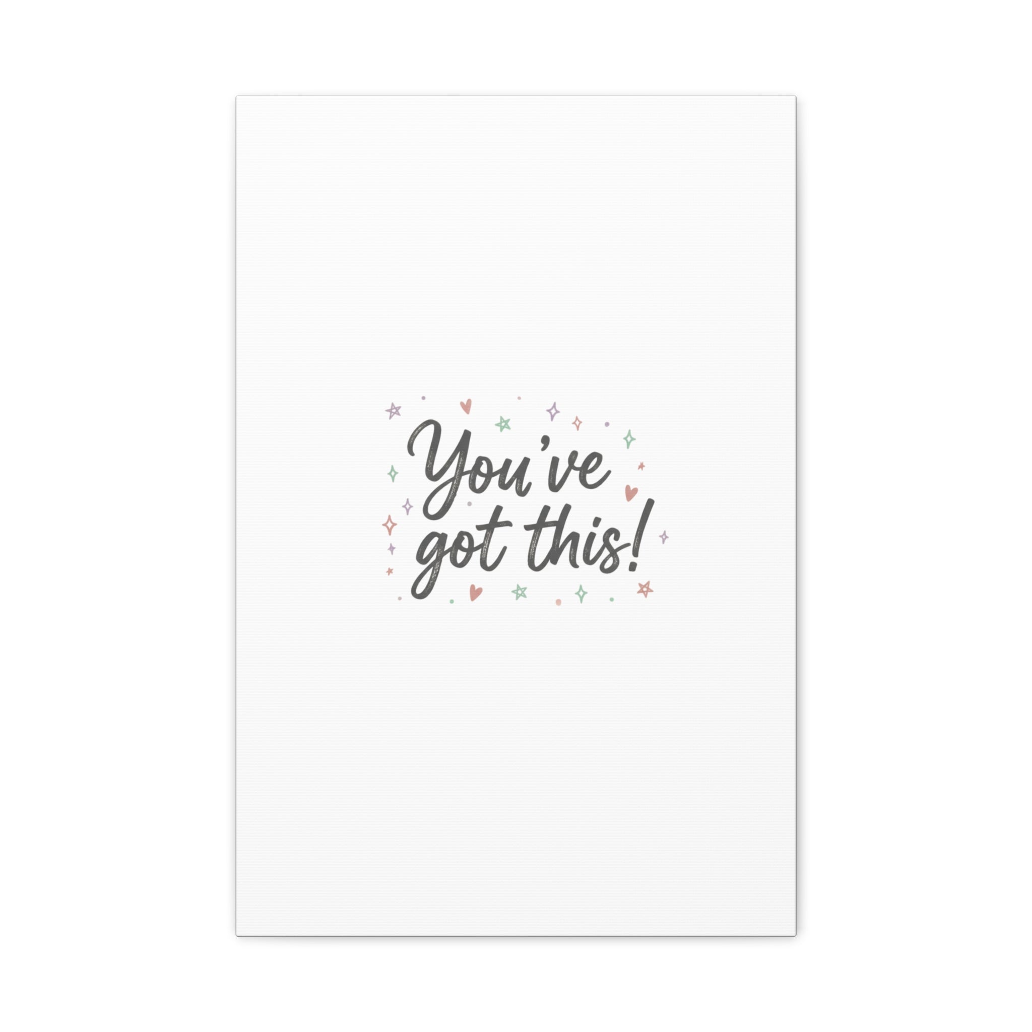 You've Got This Canvas, hand lettering messy script, pastel doodle wall art