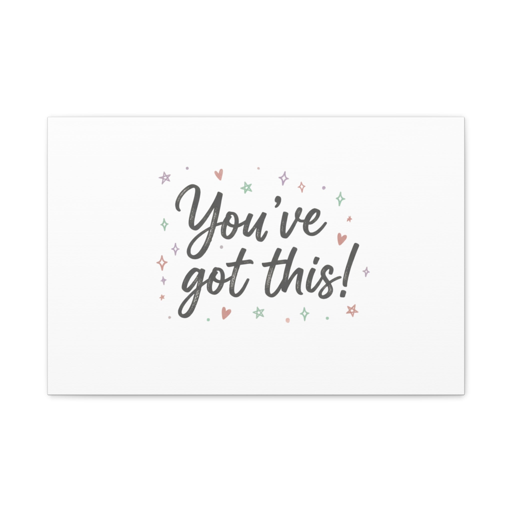 You've Got This Canvas, hand lettering messy script, pastel doodle wall art