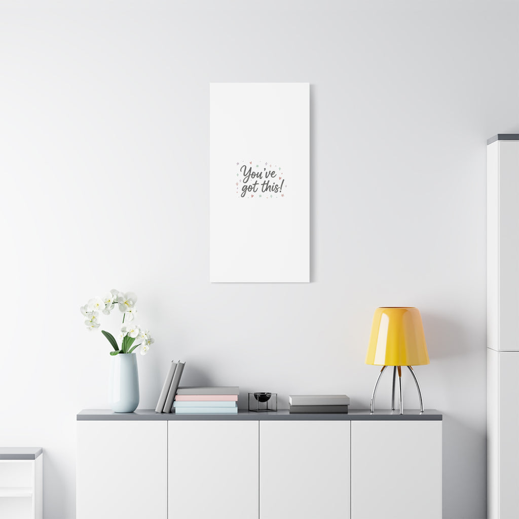 You've Got This Canvas, hand lettering messy script, pastel doodle wall art