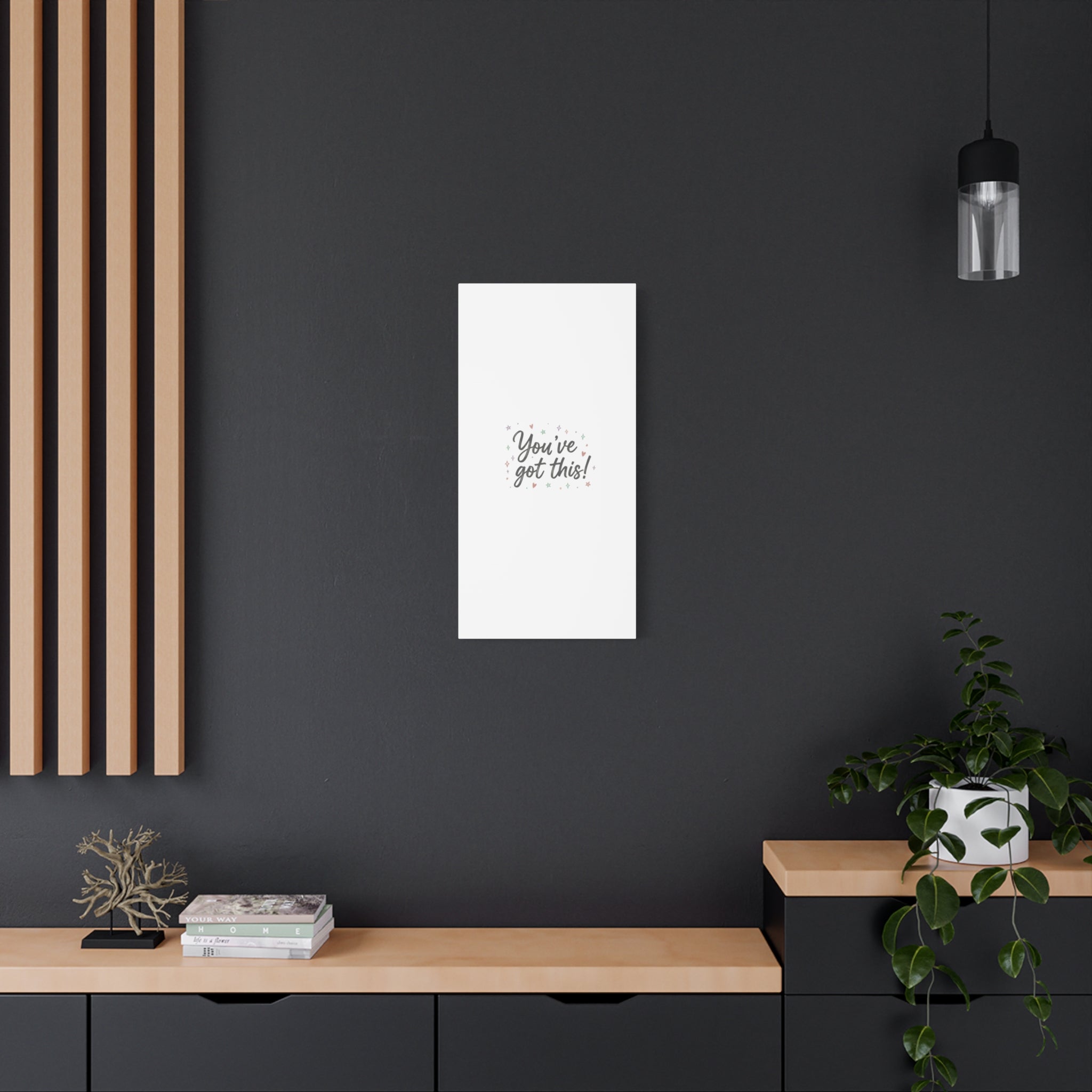 You've Got This Canvas, hand lettering messy script, pastel doodle wall art