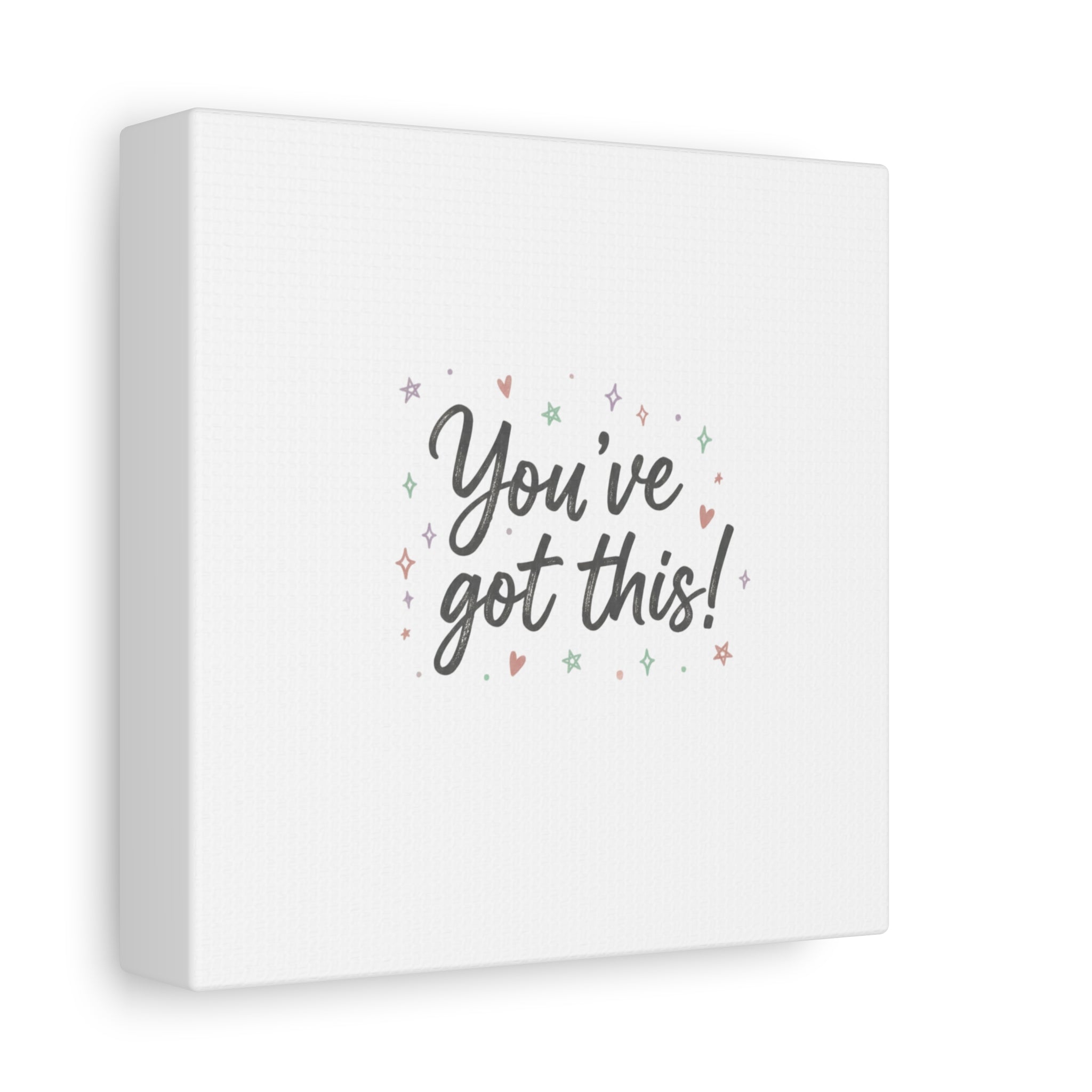 You've Got This Canvas, hand lettering messy script, pastel doodle wall art