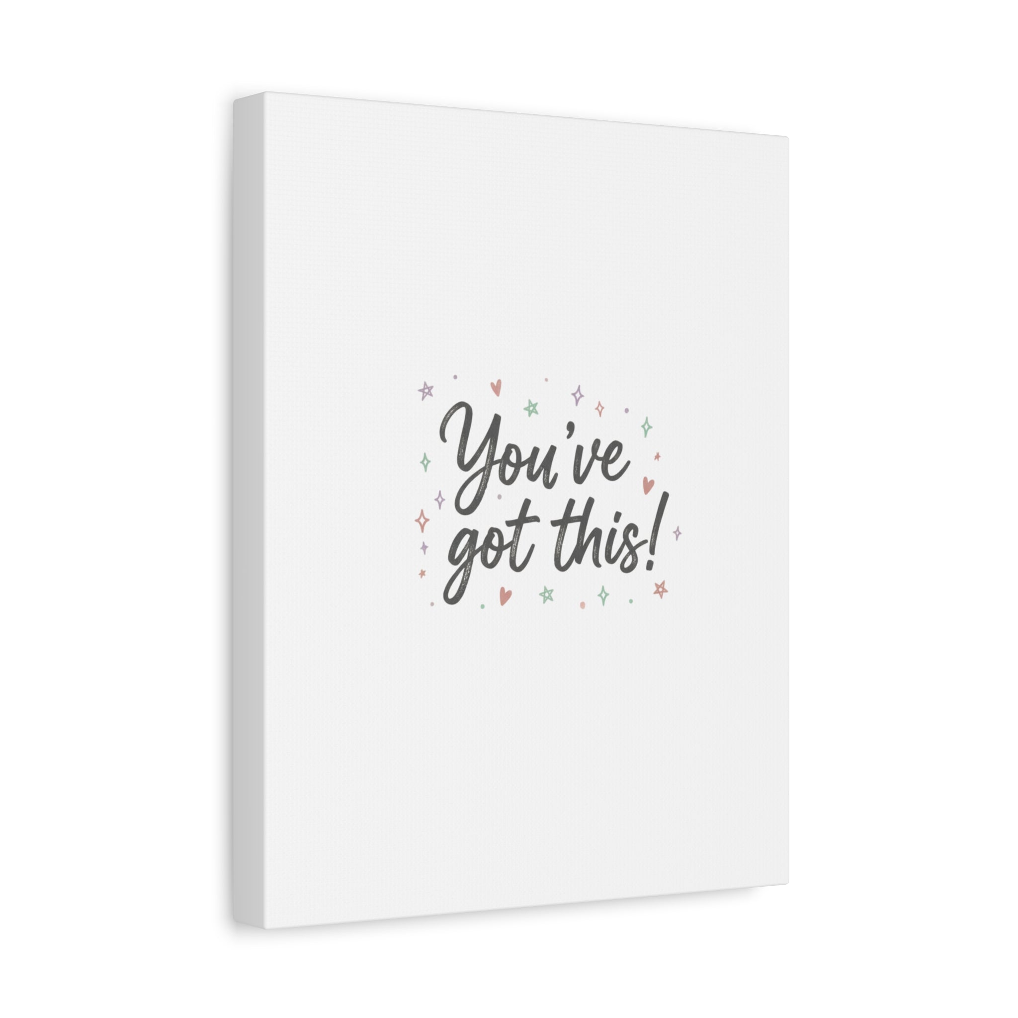 You've Got This Canvas, hand lettering messy script, pastel doodle wall art