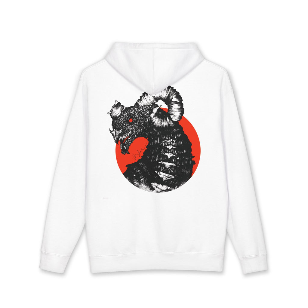 Kaiju Skull Hoodie — Dark Kaiju Skull Graphic Pullover with Red Moon