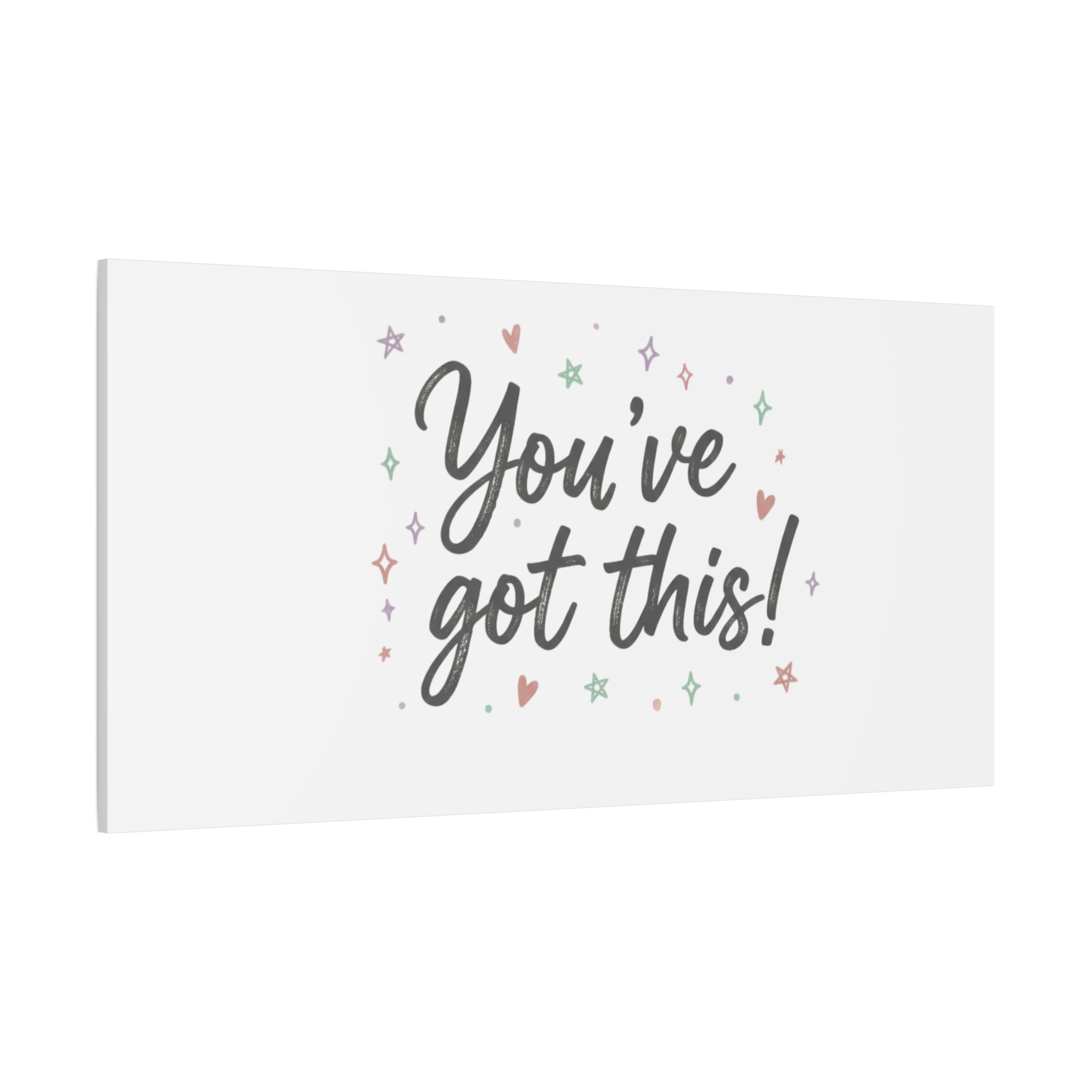 You've Got This Canvas, hand lettering messy script, pastel doodle wall art
