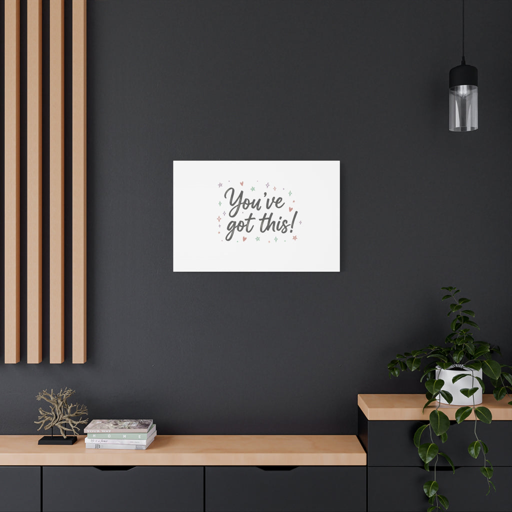 You've Got This Canvas, hand lettering messy script, pastel doodle wall art