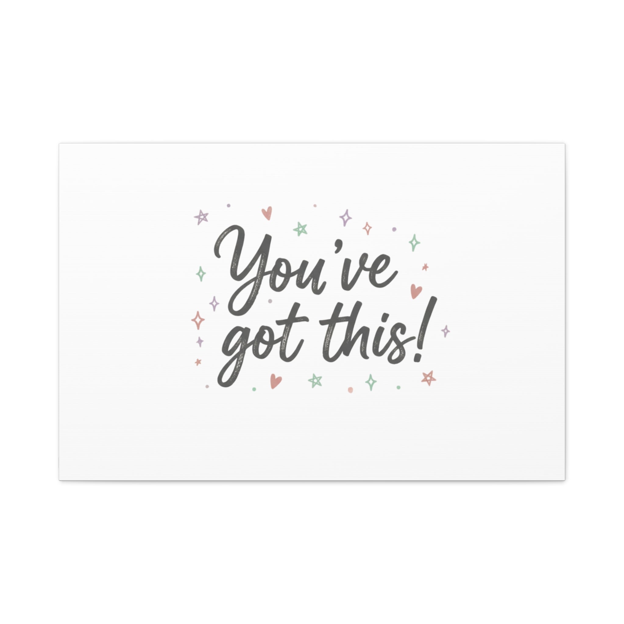 You've Got This Canvas, hand lettering messy script, pastel doodle wall art
