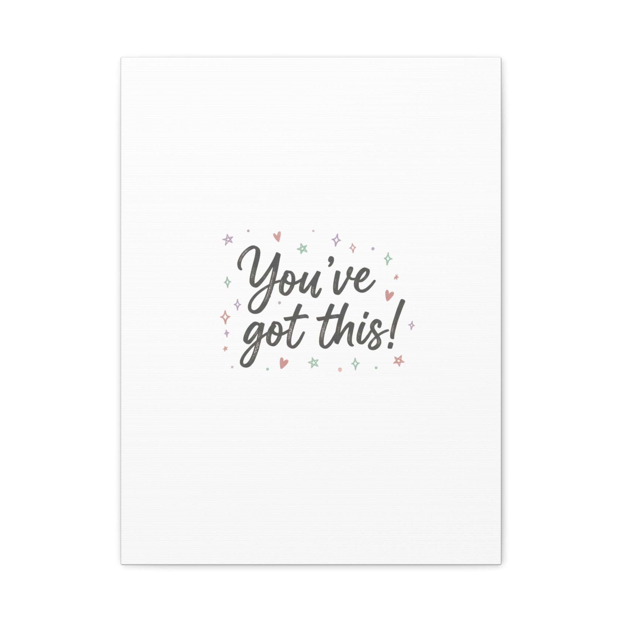 You've Got This Canvas, hand lettering messy script, pastel doodle wall art