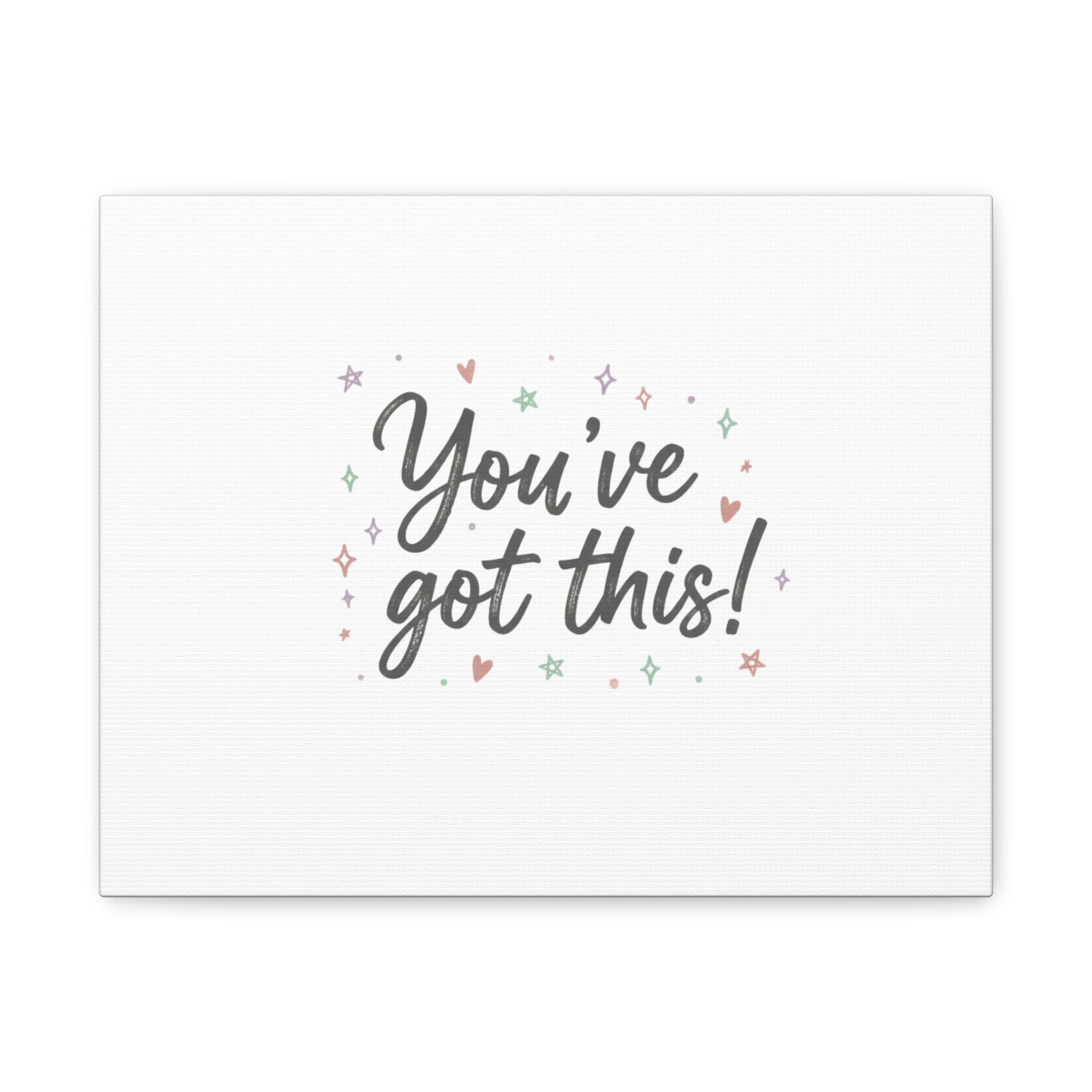 You've Got This Canvas, hand lettering messy script, pastel doodle wall art