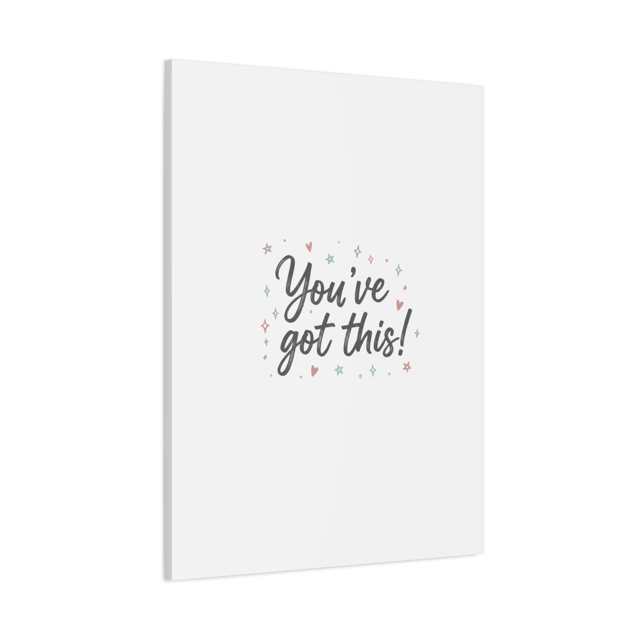 You've Got This Canvas, hand lettering messy script, pastel doodle wall art