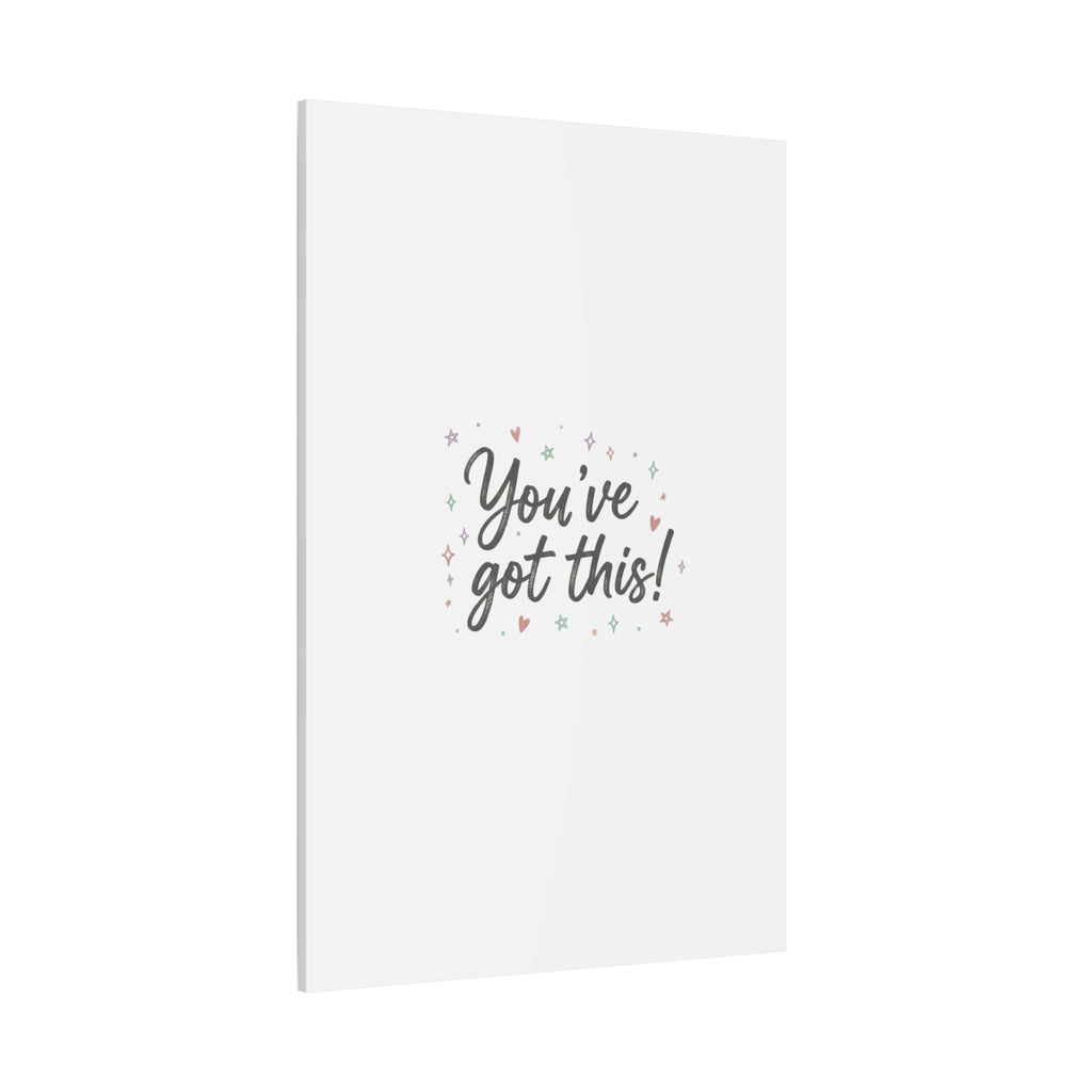 You've Got This Canvas, hand lettering messy script, pastel doodle wall art