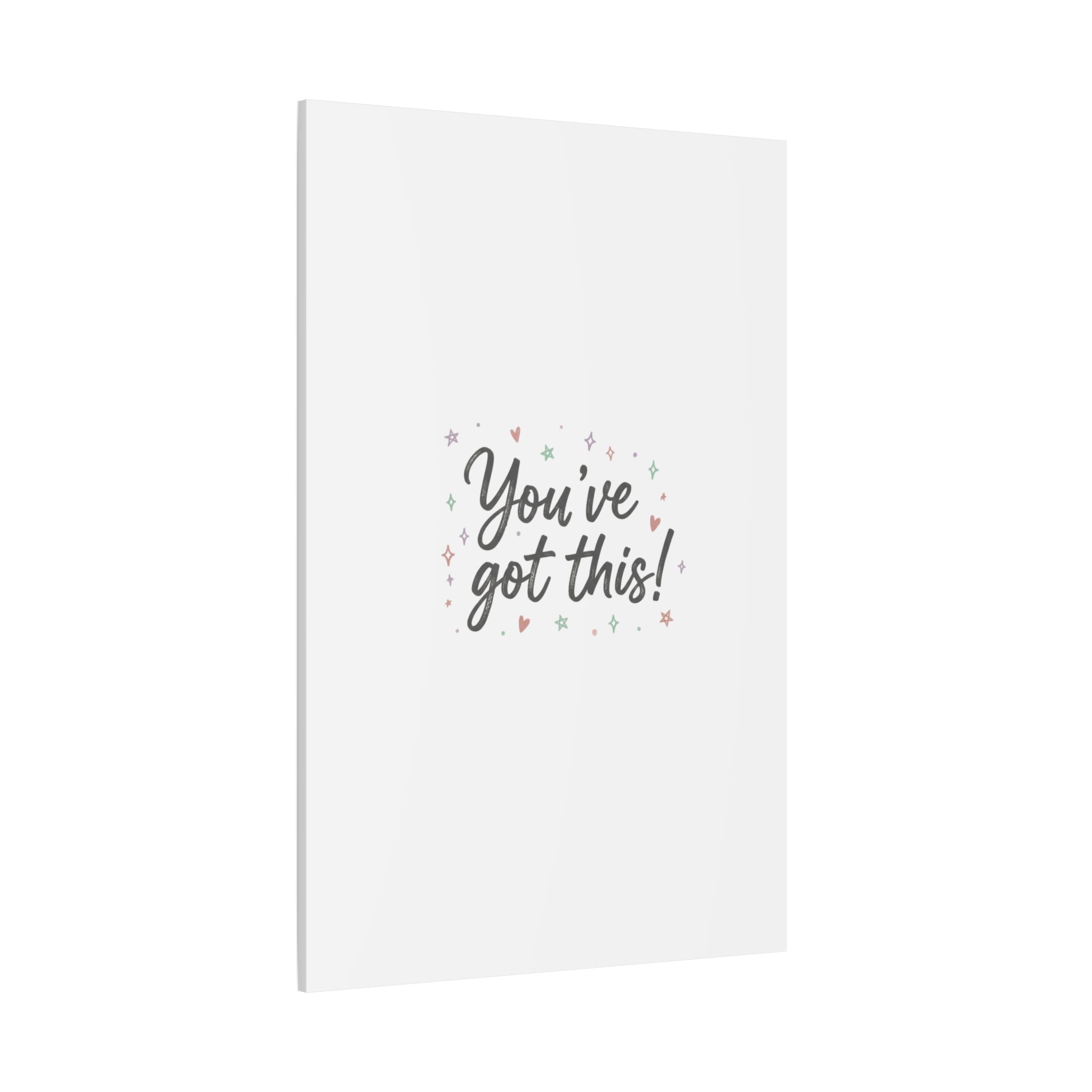 You've Got This Canvas, hand lettering messy script, pastel doodle wall art