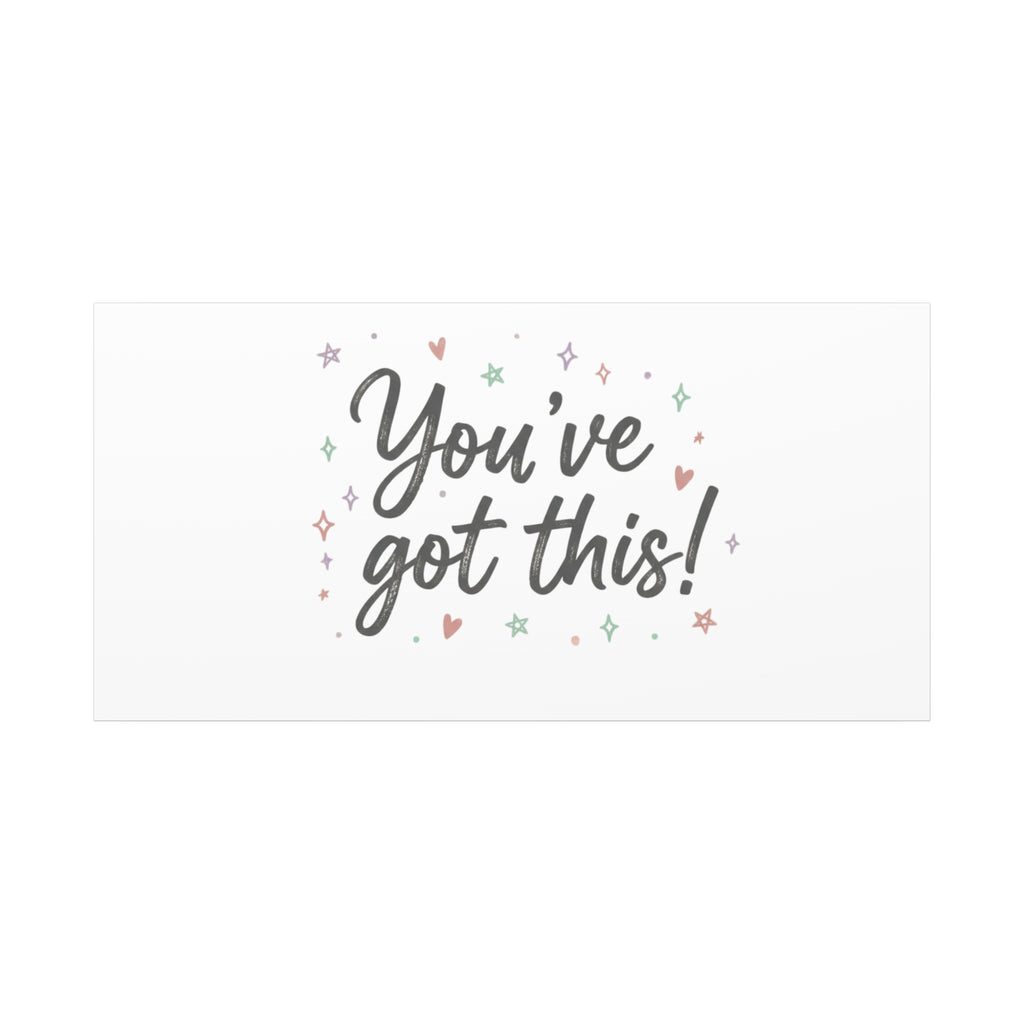 You've Got This Canvas, hand lettering messy script, pastel doodle wall art