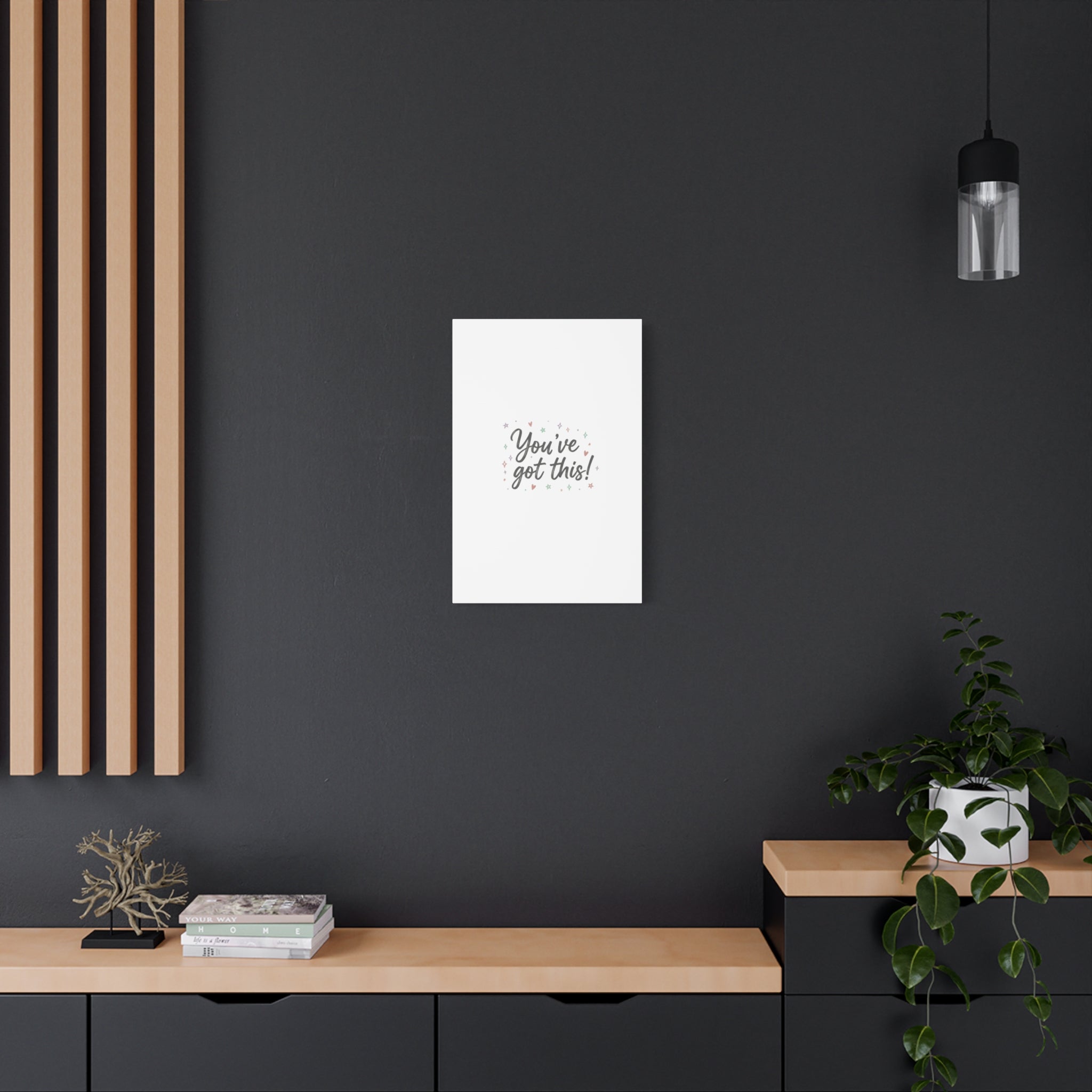 You've Got This Canvas, hand lettering messy script, pastel doodle wall art