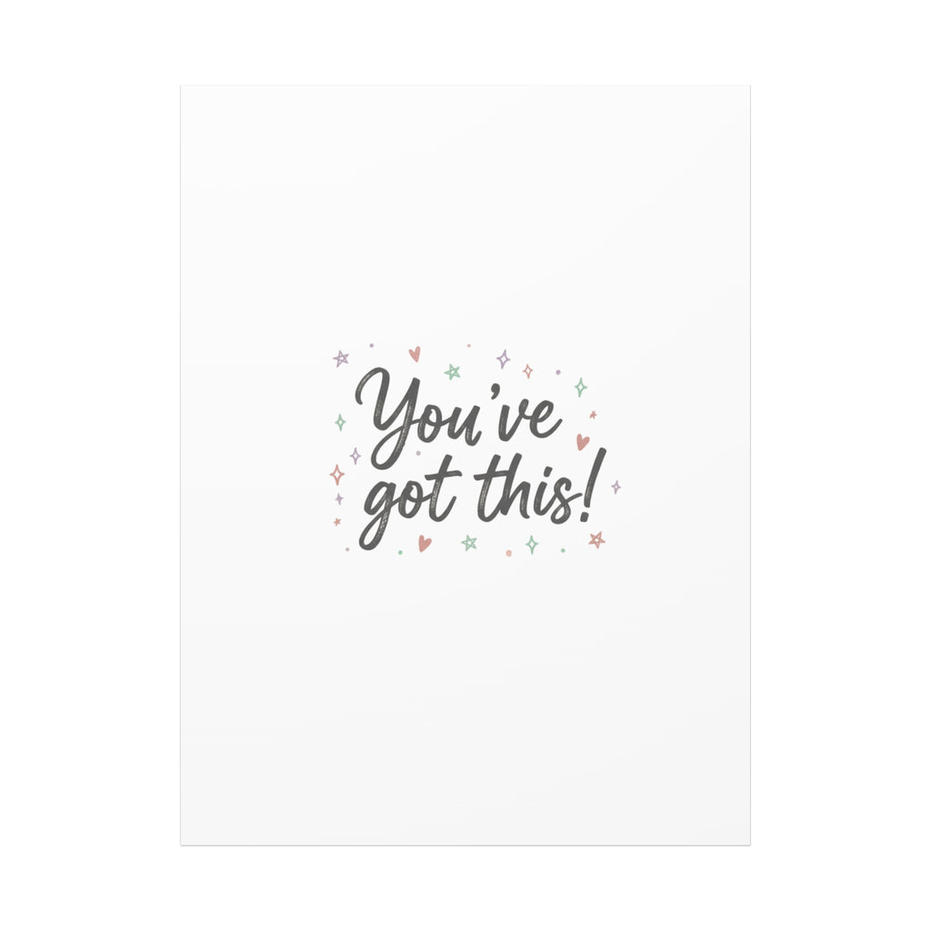 You've Got This Canvas, hand lettering messy script, pastel doodle wall art