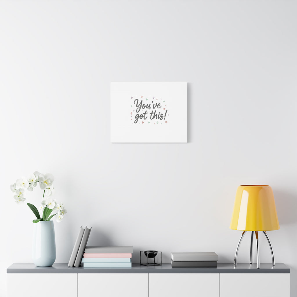 You've Got This Canvas, hand lettering messy script, pastel doodle wall art